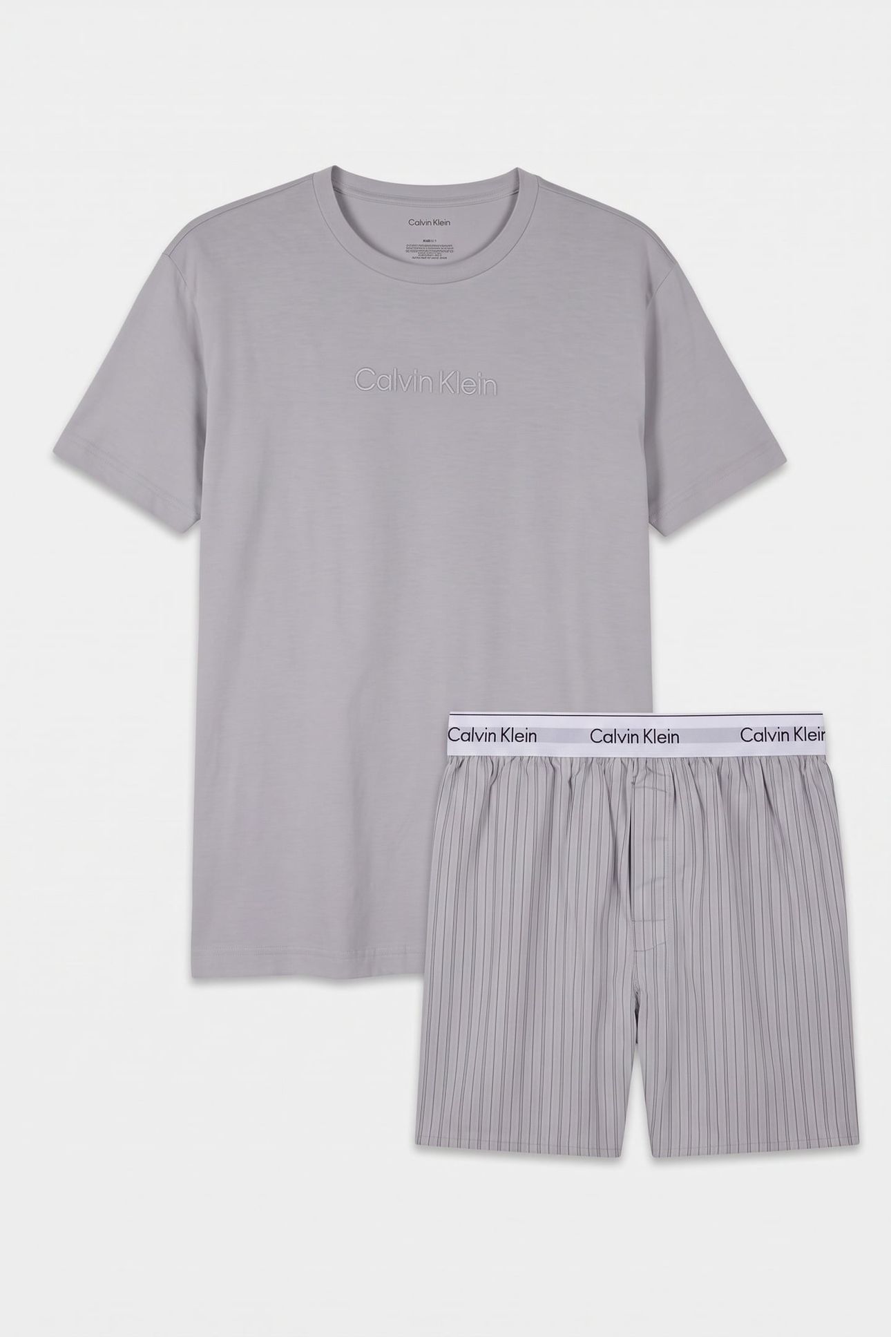 S/S CREW POPLIN BOXER SET HARBOR MIST 4