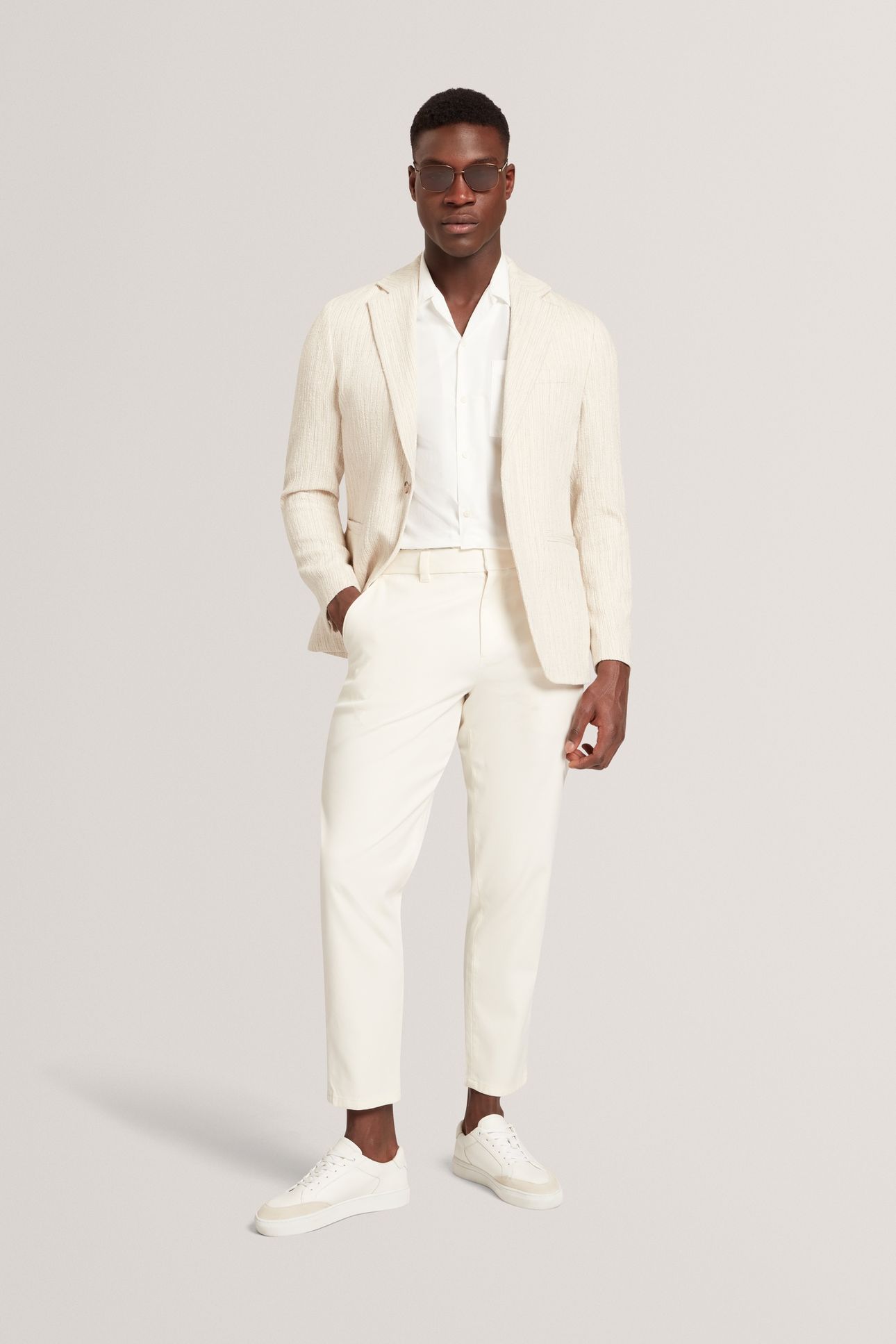 REGULAR BOUCLE BLAZER ECRU 1
