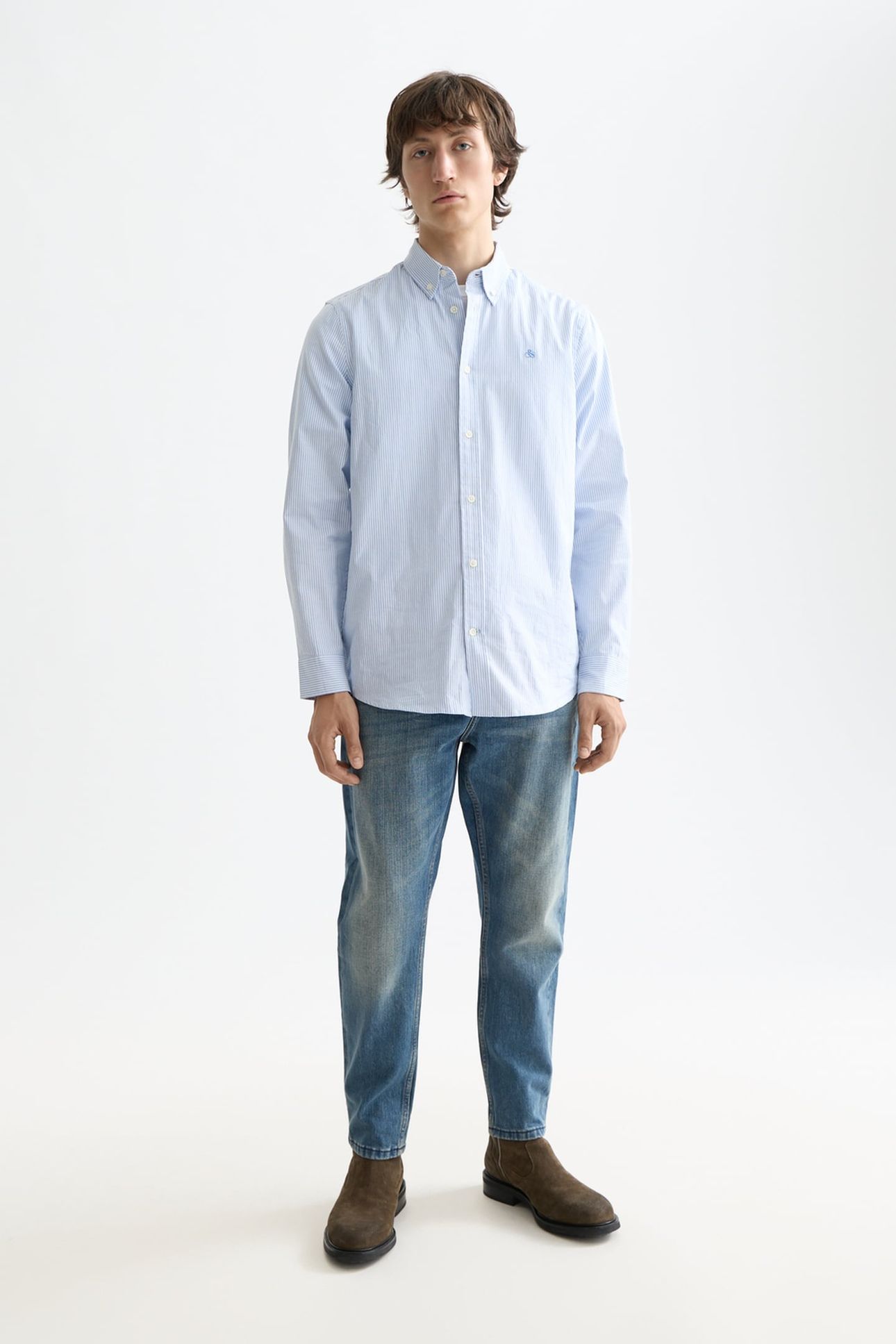 OXFORD STRIPED REGULAR-FIT SHIRT NAVY 3