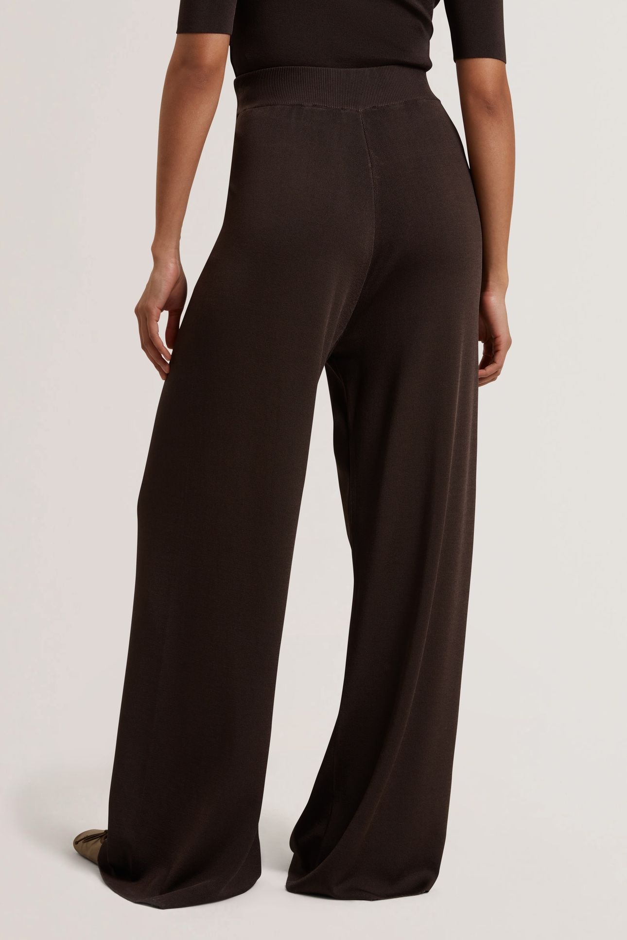 MATILLI WIDE LEG KNIT TROUSERS BROWN 2