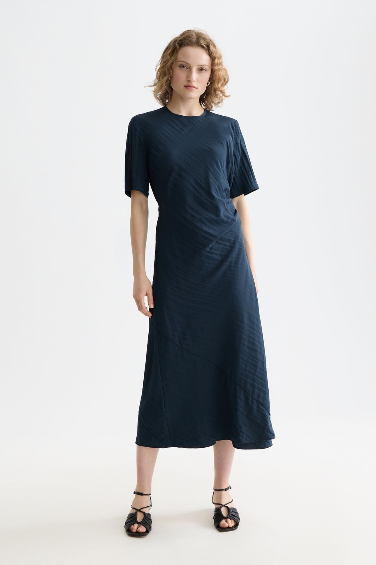 TIE WRAP MIDI DRESS CARBON 1