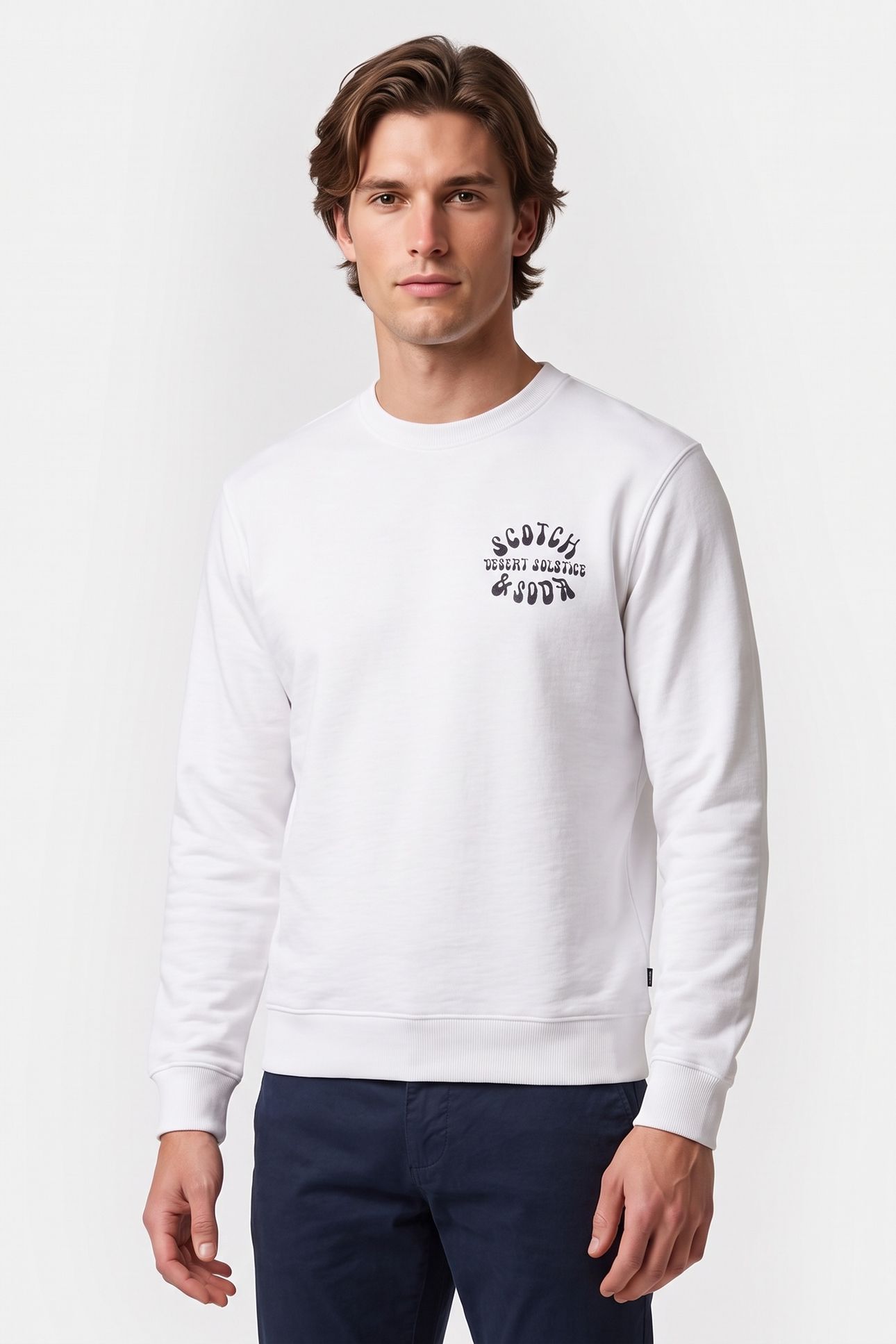 LEFT CHEST LOGO REGULAR-FIT SWEATSHIRT WHITE/PASTEL 1
