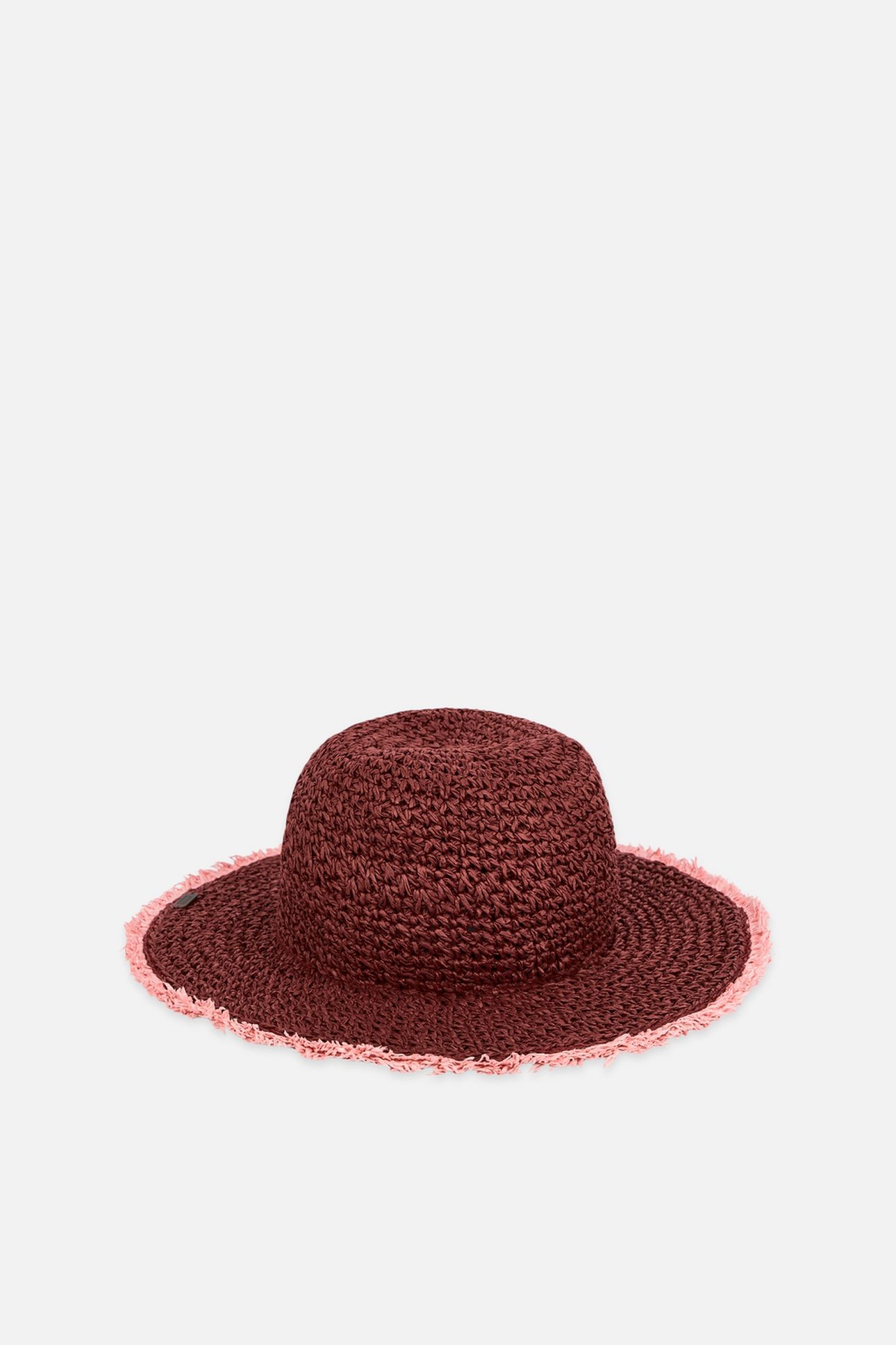 PAPER STRAW BUCKET HAT BURNT HENNA 2