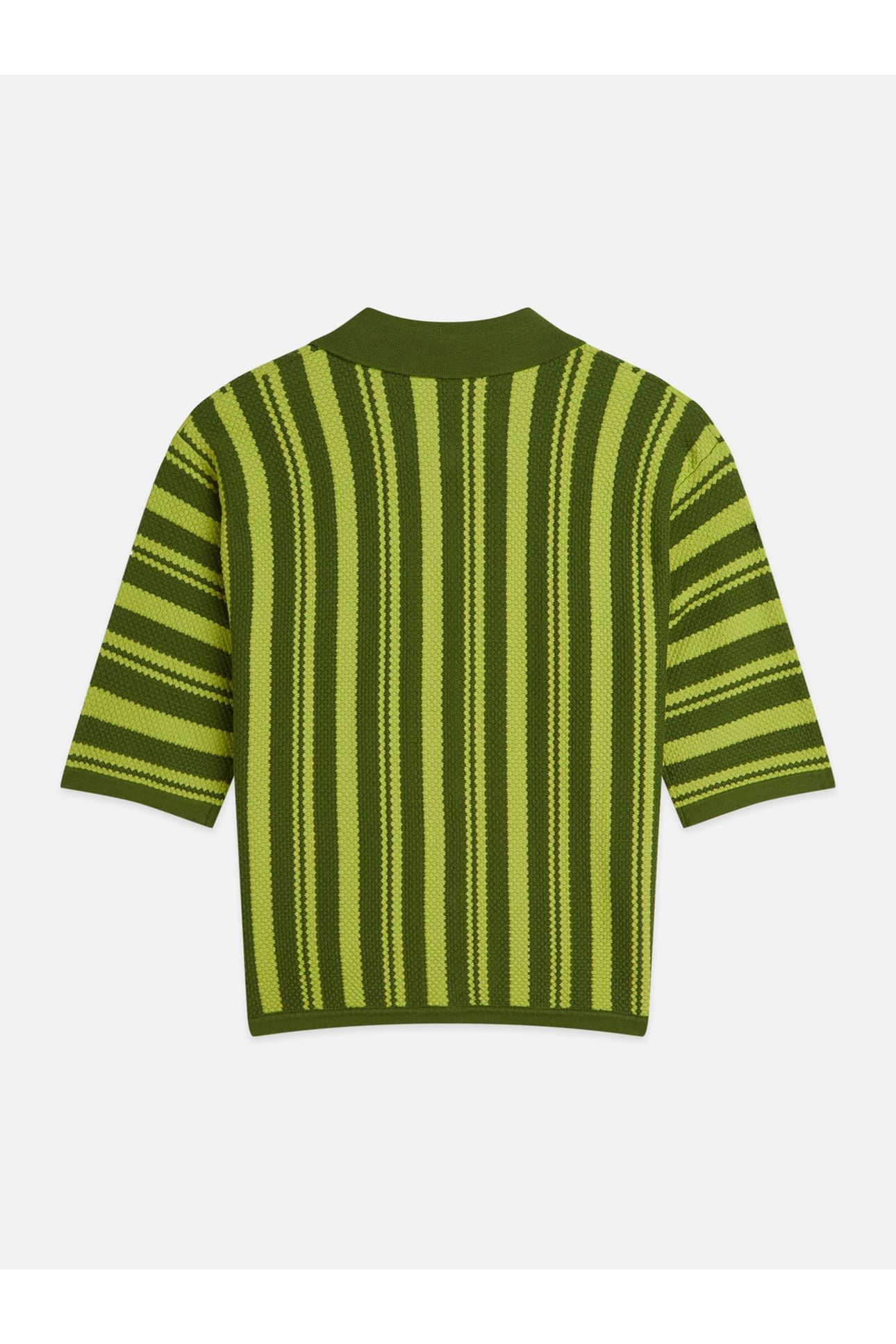 TEXTURED VERTICAL STRIPE KNITTED TEE GARDEN GREEN 5