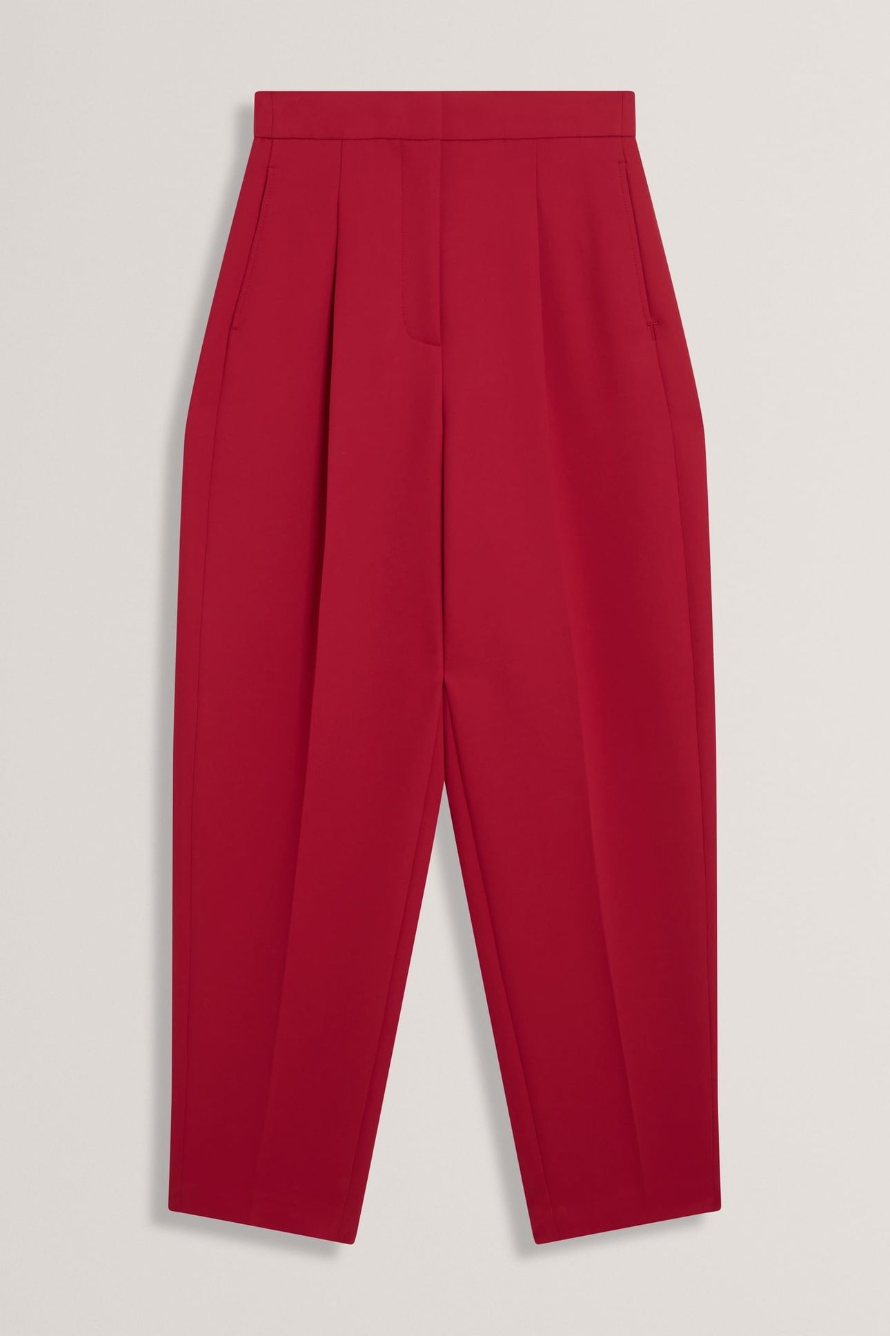 MORRIAT TAILORED BARREL LEG TROUSERS RED 3