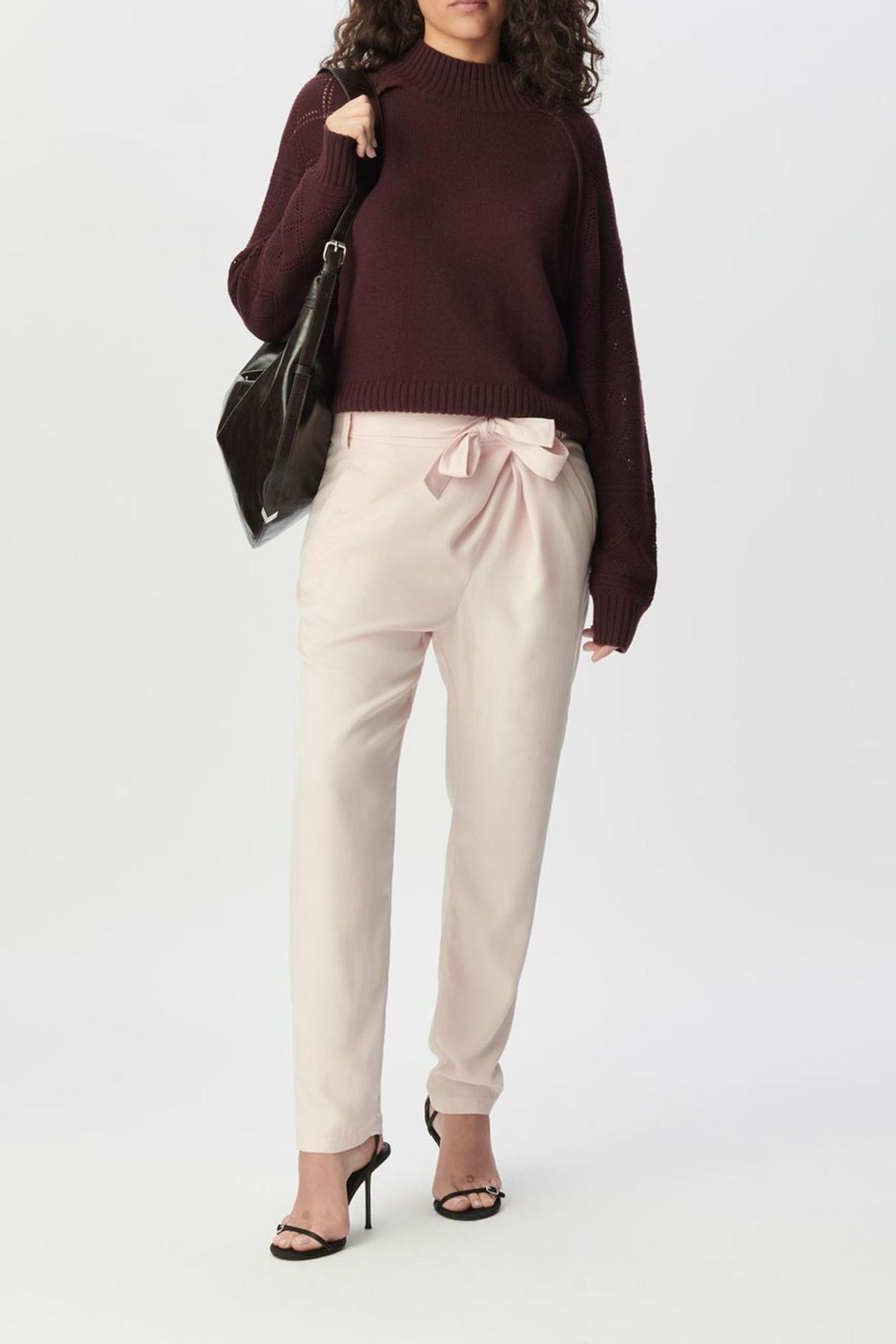 PINK ASYMMETRIC WAIST SUIT TROUSERS 3