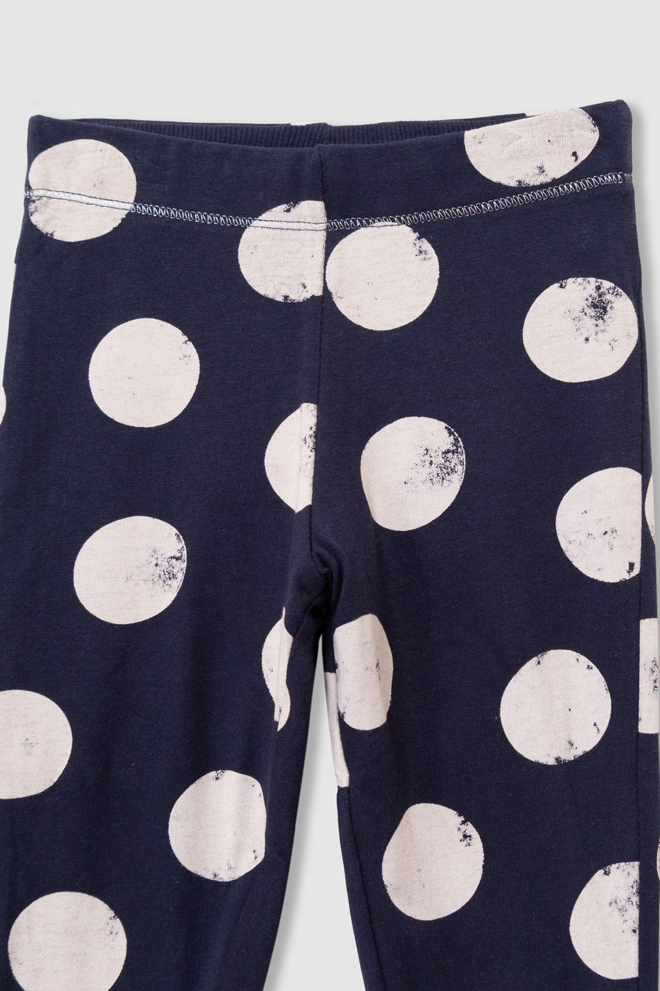 GIRLS’ NAVY XL POLKA DOT AND RIBBED REVERSIBLE LEGGINGS 6