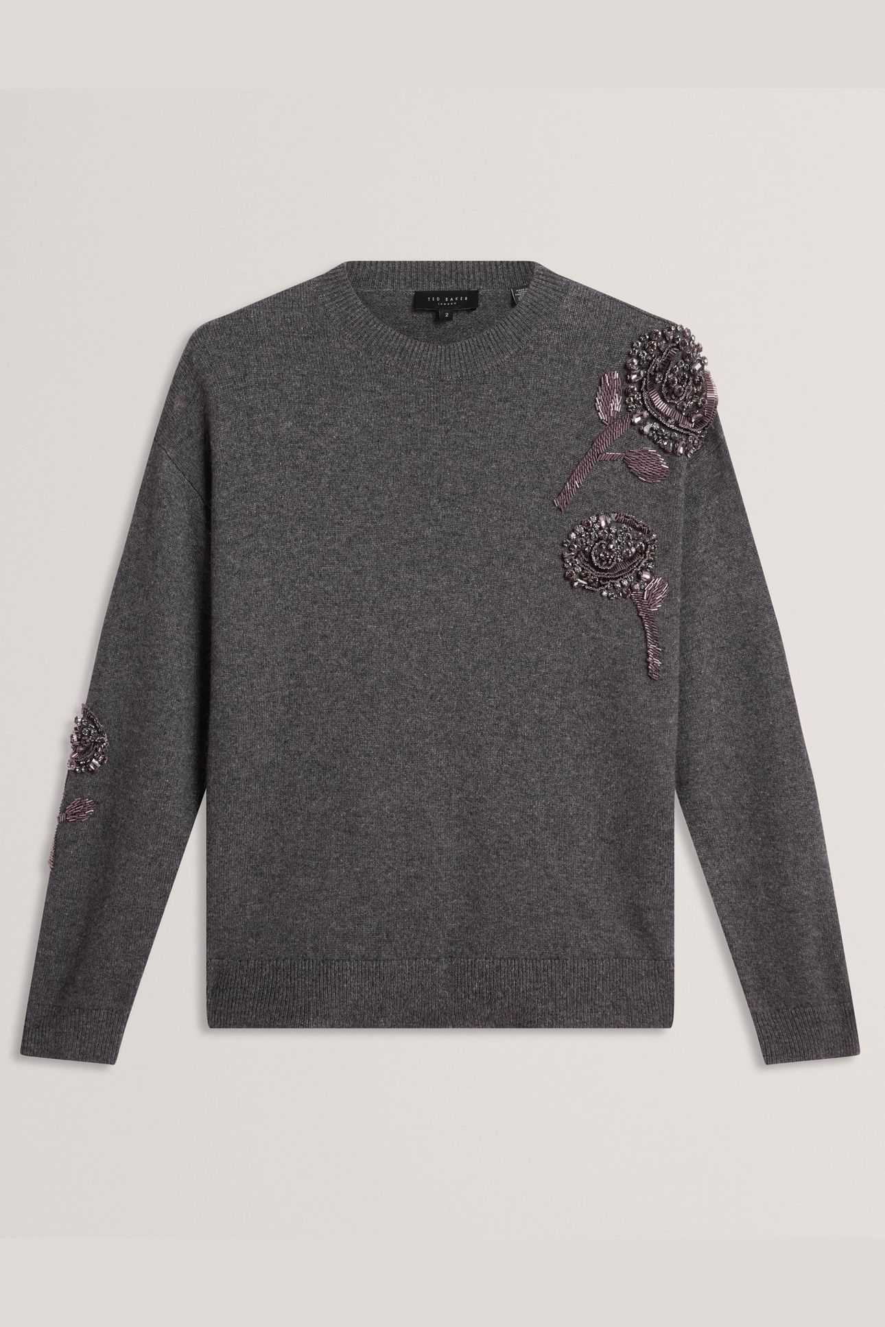 EMBELLISHED WOOL BLEND JUMPER GREY-MARL 3