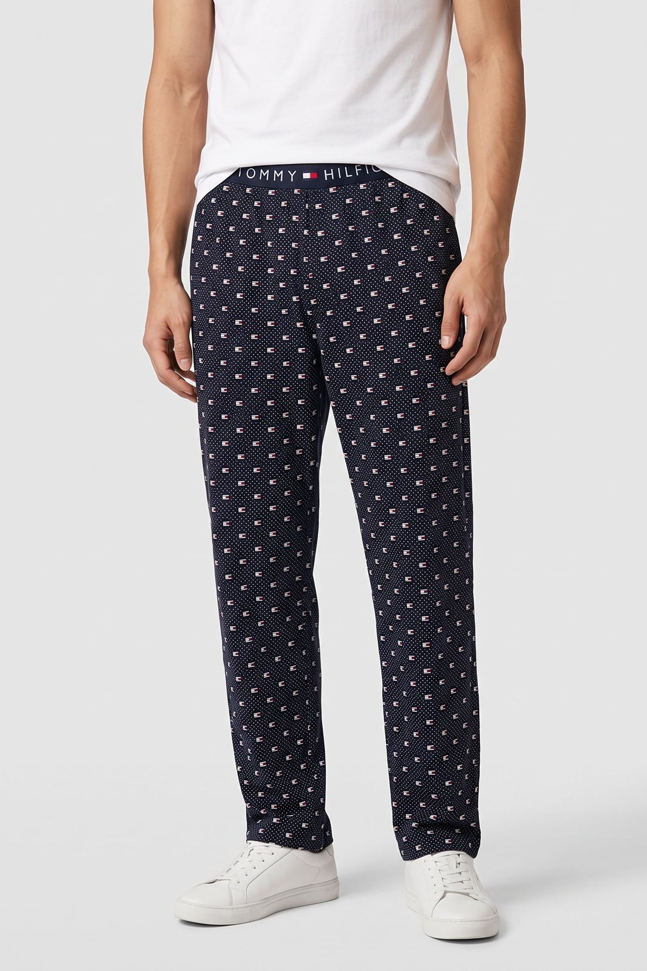 JERSEY PANT PRINT POLKA DOTS GEO DESERT SKY 1