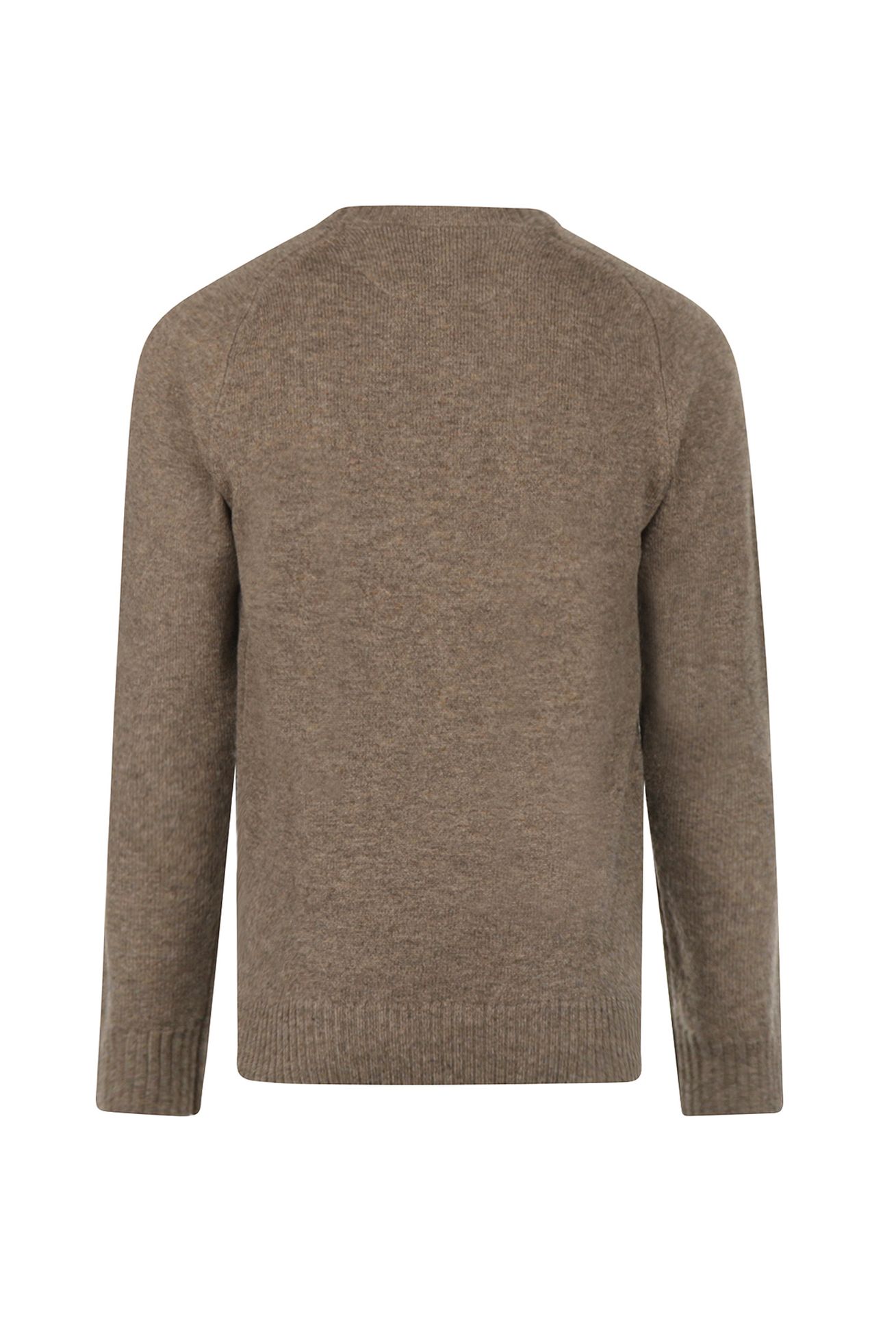 LAMBSWOOL CREW NECK SWEATER CHOCOLATE BROWN 2
