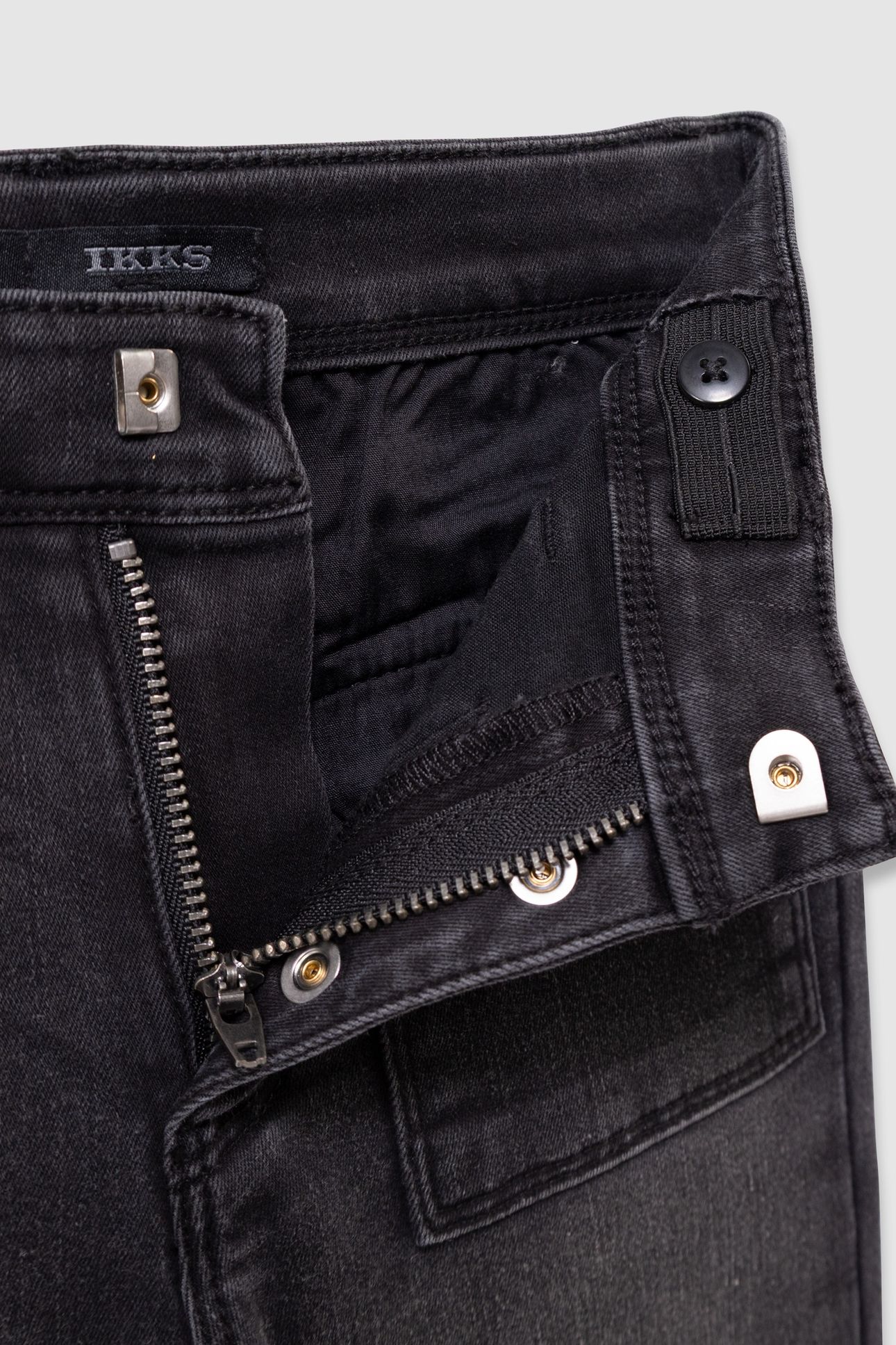 GIRLS’ GREY FLARED JEANS WITH VISIBLE BUTTONS 5
