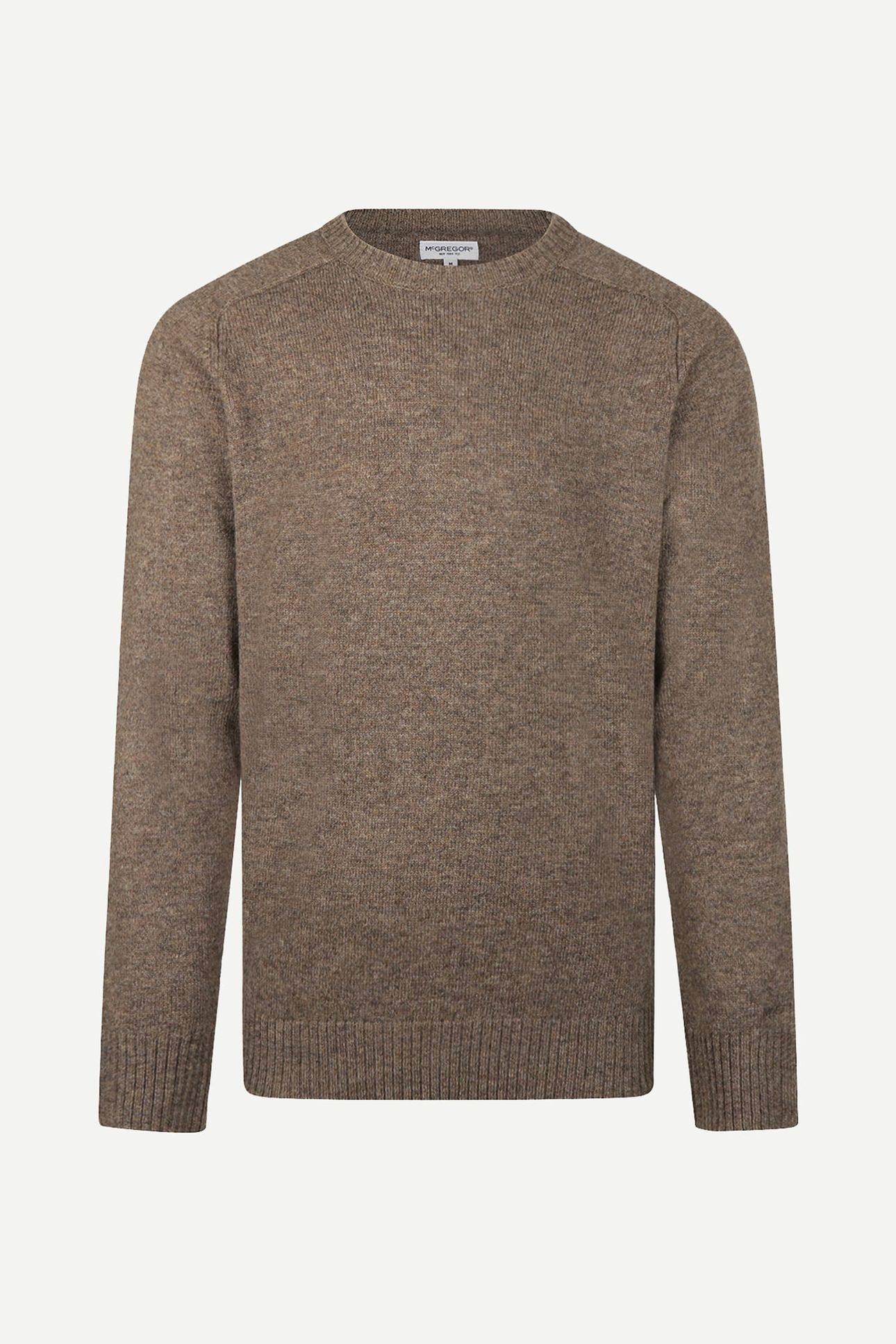 LAMBSWOOL CREW NECK SWEATER CHOCOLATE BROWN 1