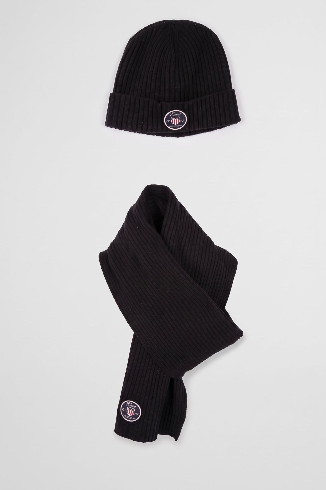 BEANIE AND SCARF WOOL MIX BLACK 3