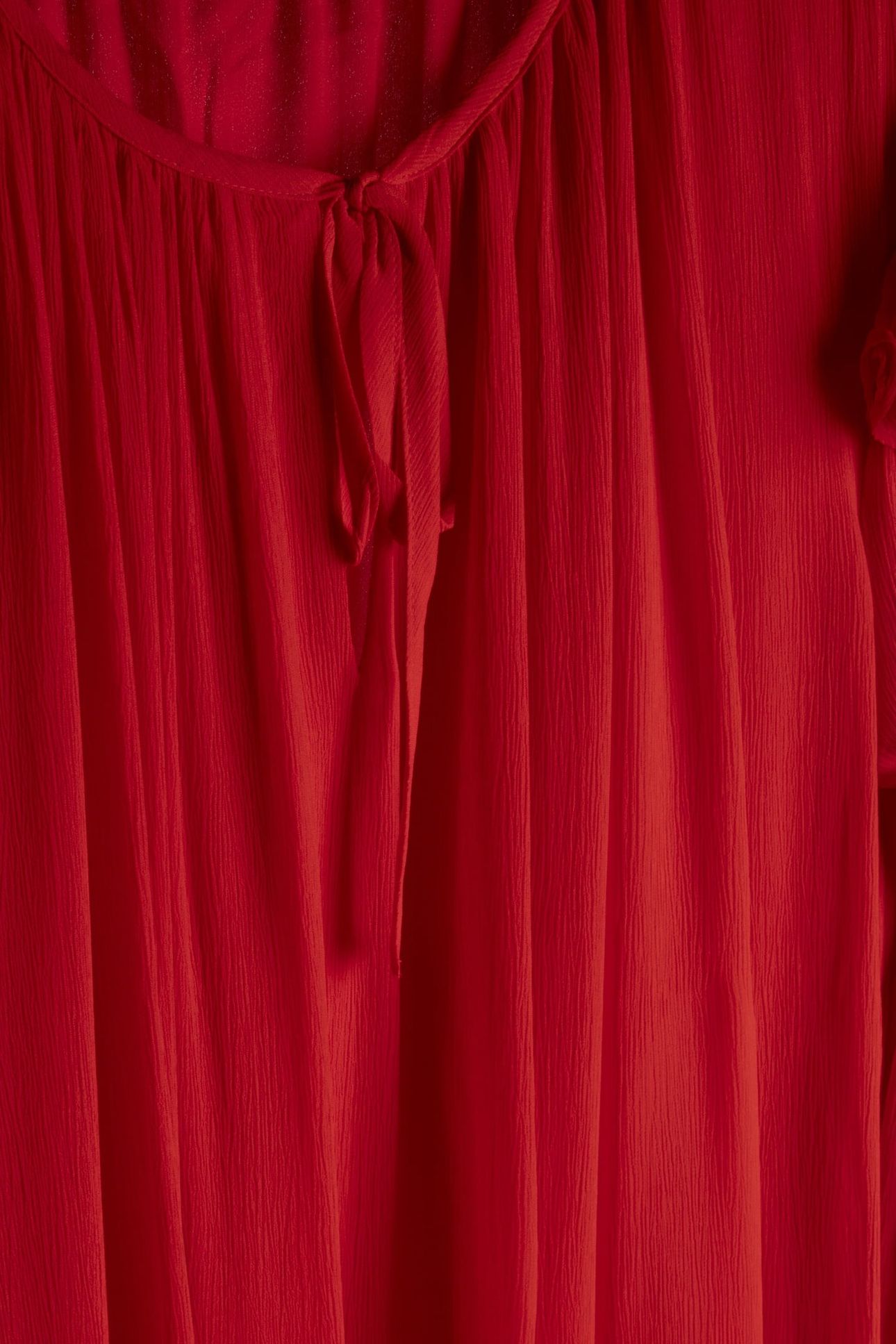 MAXI VISCOSE FRILL DRESS BOLD RED 4