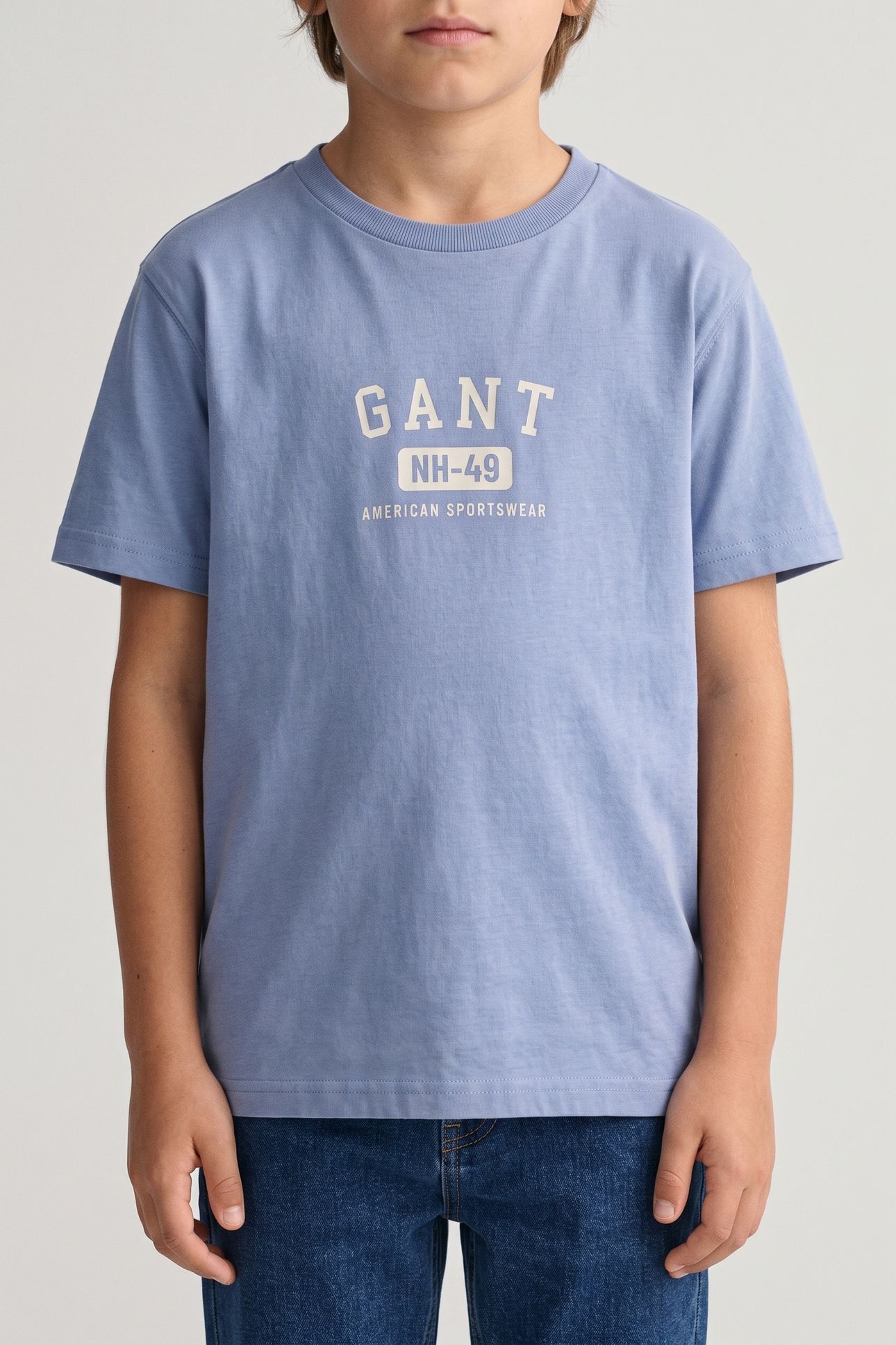 TEEN BOYS OCEAN WASH GRAPHIC SS T-SHIRT FADED DENIM 1