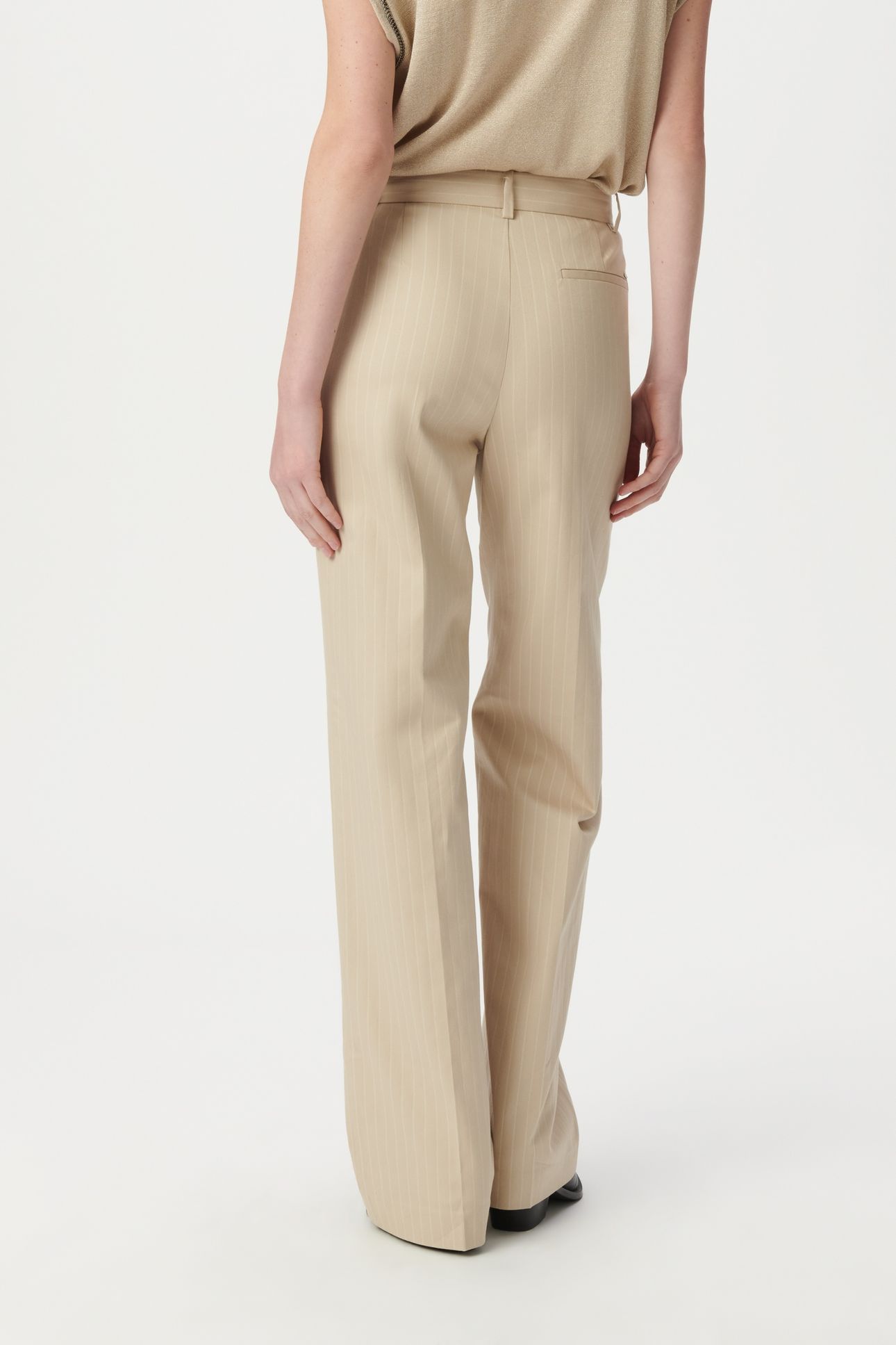 BEIGE PINSTRIPE SUIT TROUSERS 2