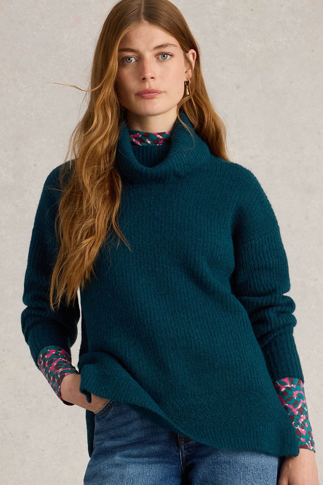LOVELY RIB JUMPER MID TEAL 1