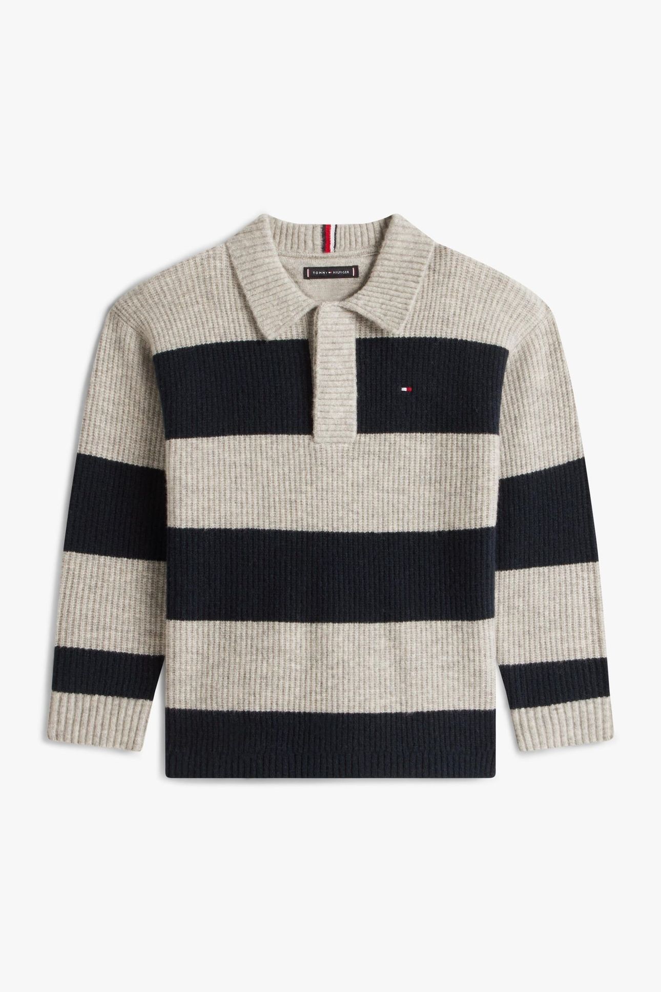 BOYS WOOL BLEND RIB RUGBY DARK NIGHT NAVY COLOURBLOCK 4
