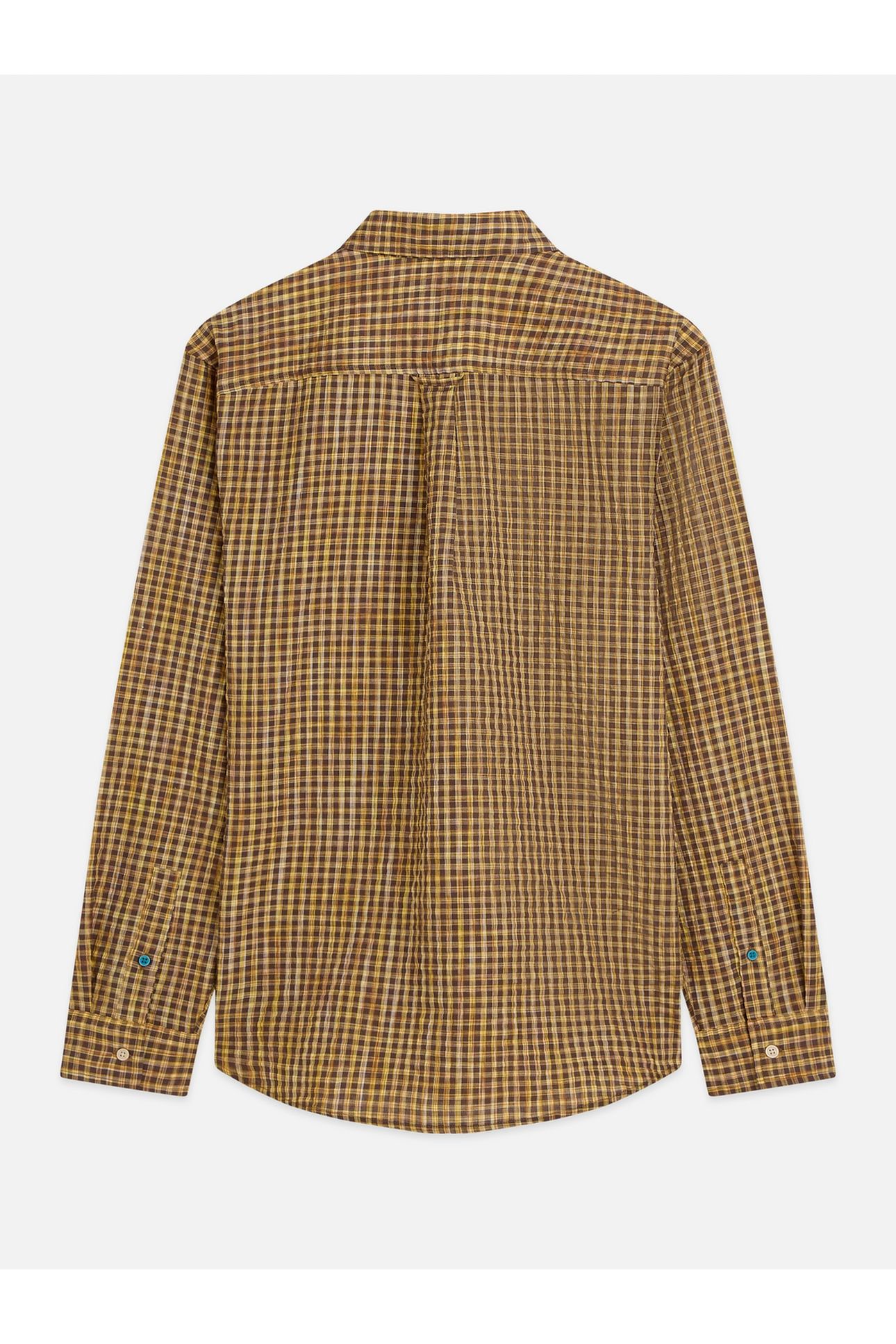 SEERSUCKER MICRO CHECK RELAXEDFIT SHIRT MEDIUM BROWN 5