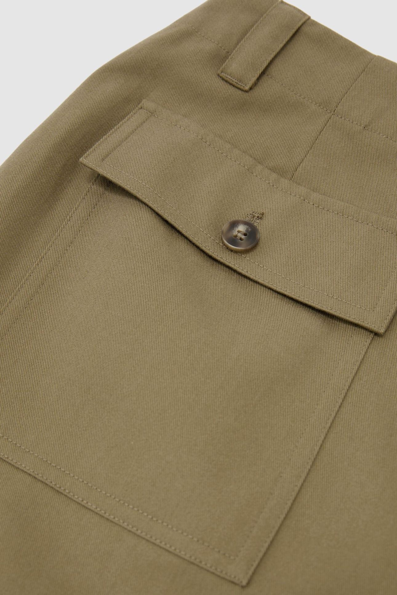 COTTON BLEND TAPER TROUSER KHAKI GREEN 7