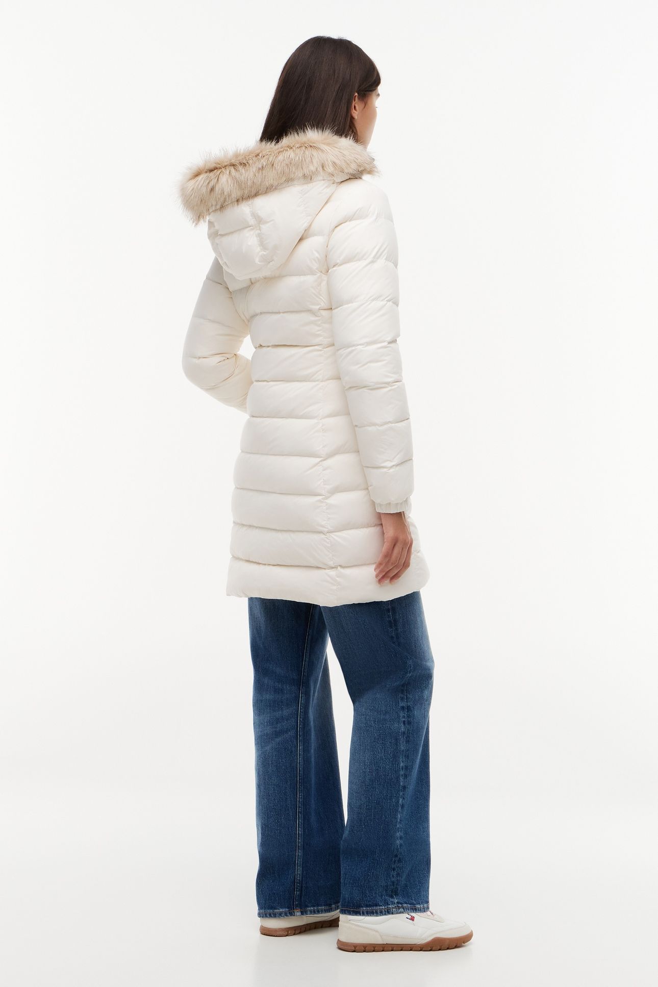 ESSENTIAL HOODED COAT WHITE 2