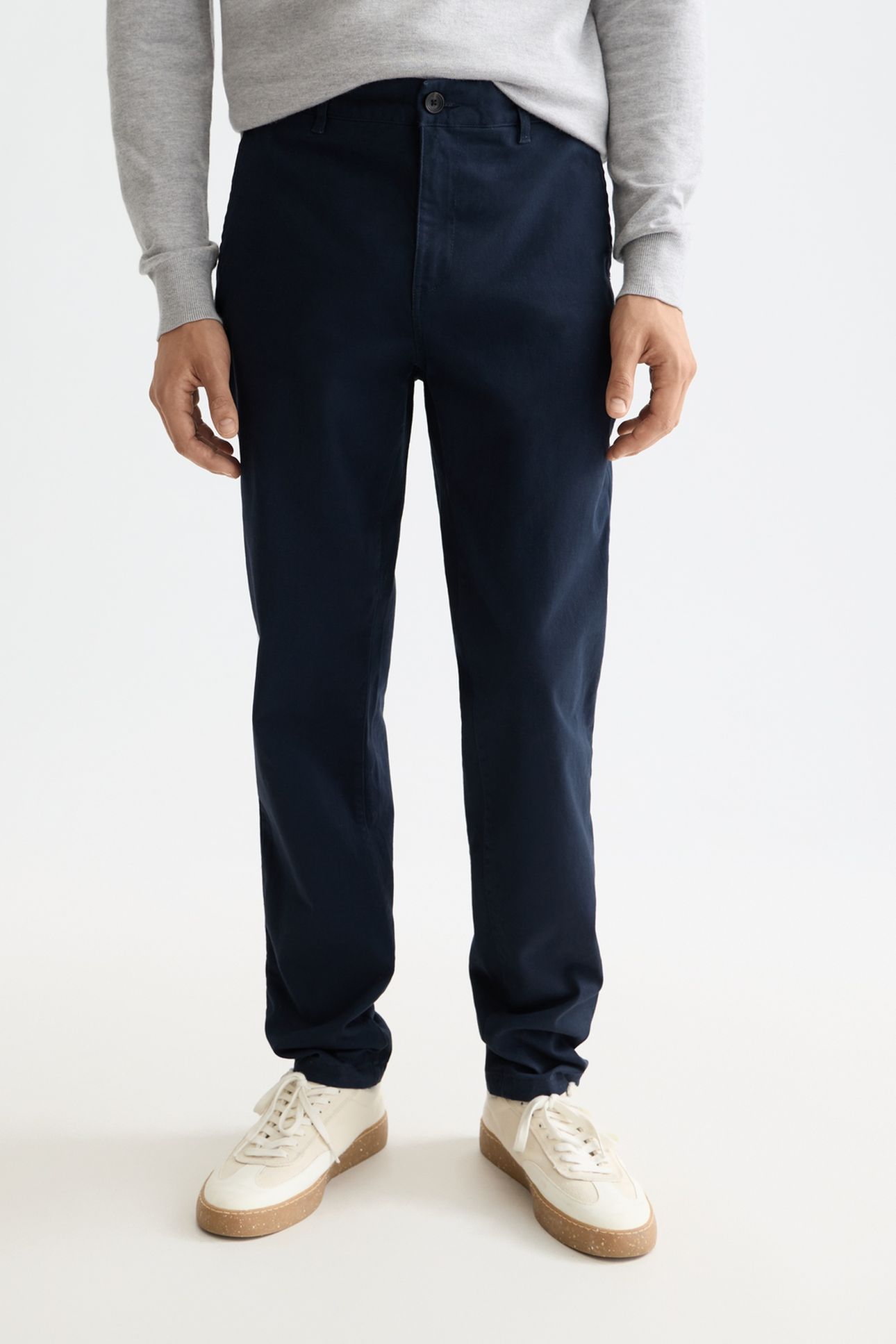 STUART COTTON-BLEND TWILL CHINO NAVY 1