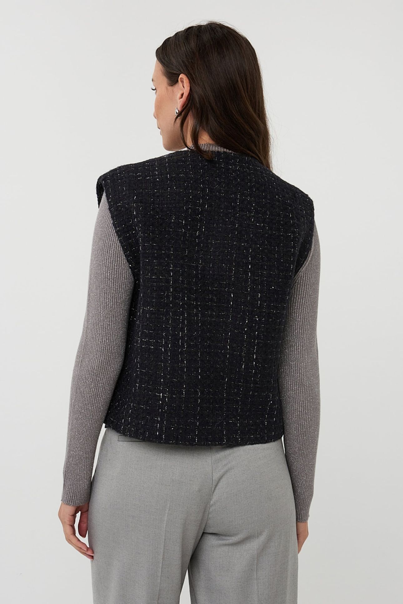 GILET TWEED ANTHRACITE 3
