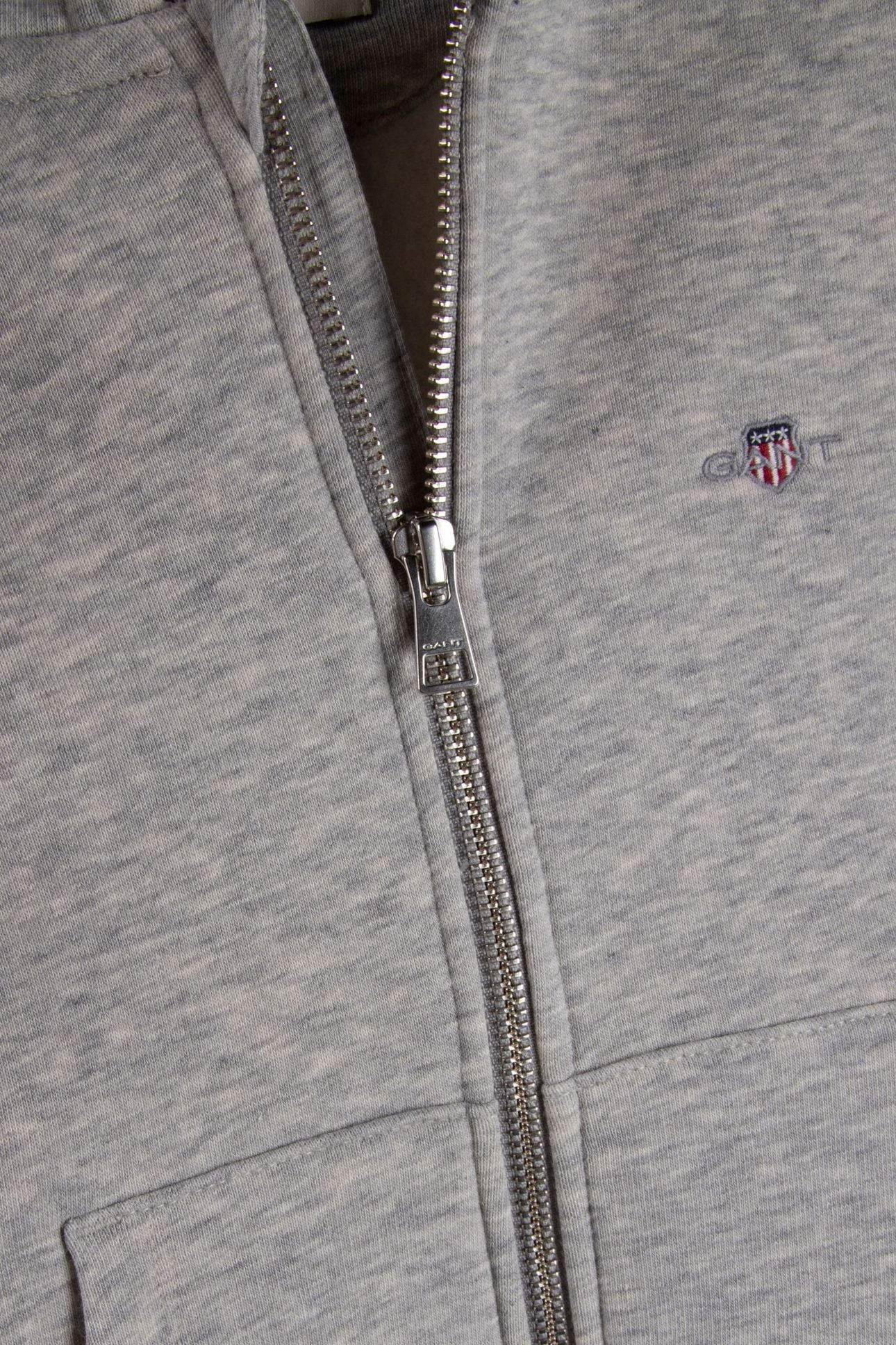 KIDS UNISEX SHIELD ZIP HOODIE LIGHT GREY MELANGE 4