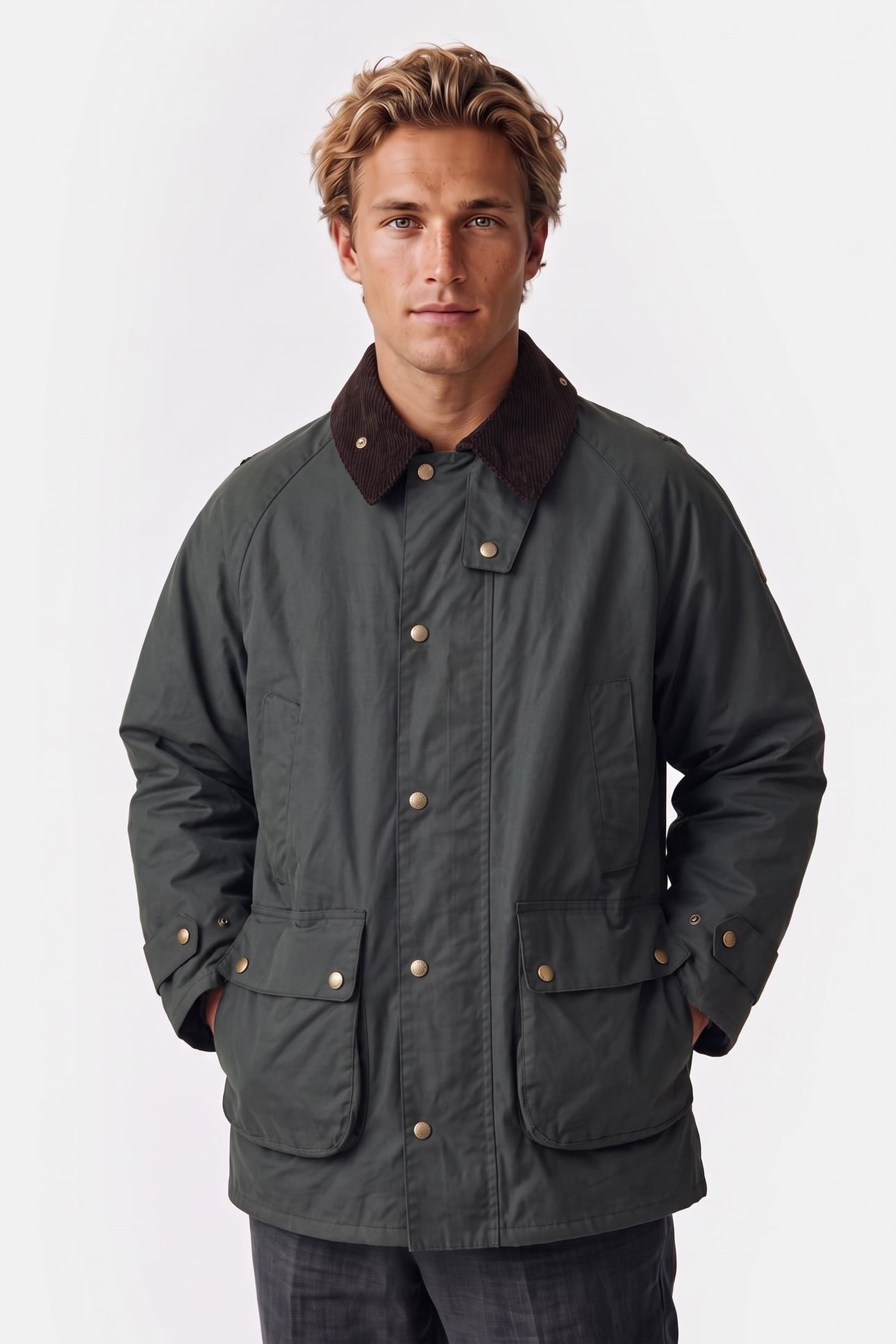 WAXED BARN JACKET WOODY GREEN 1