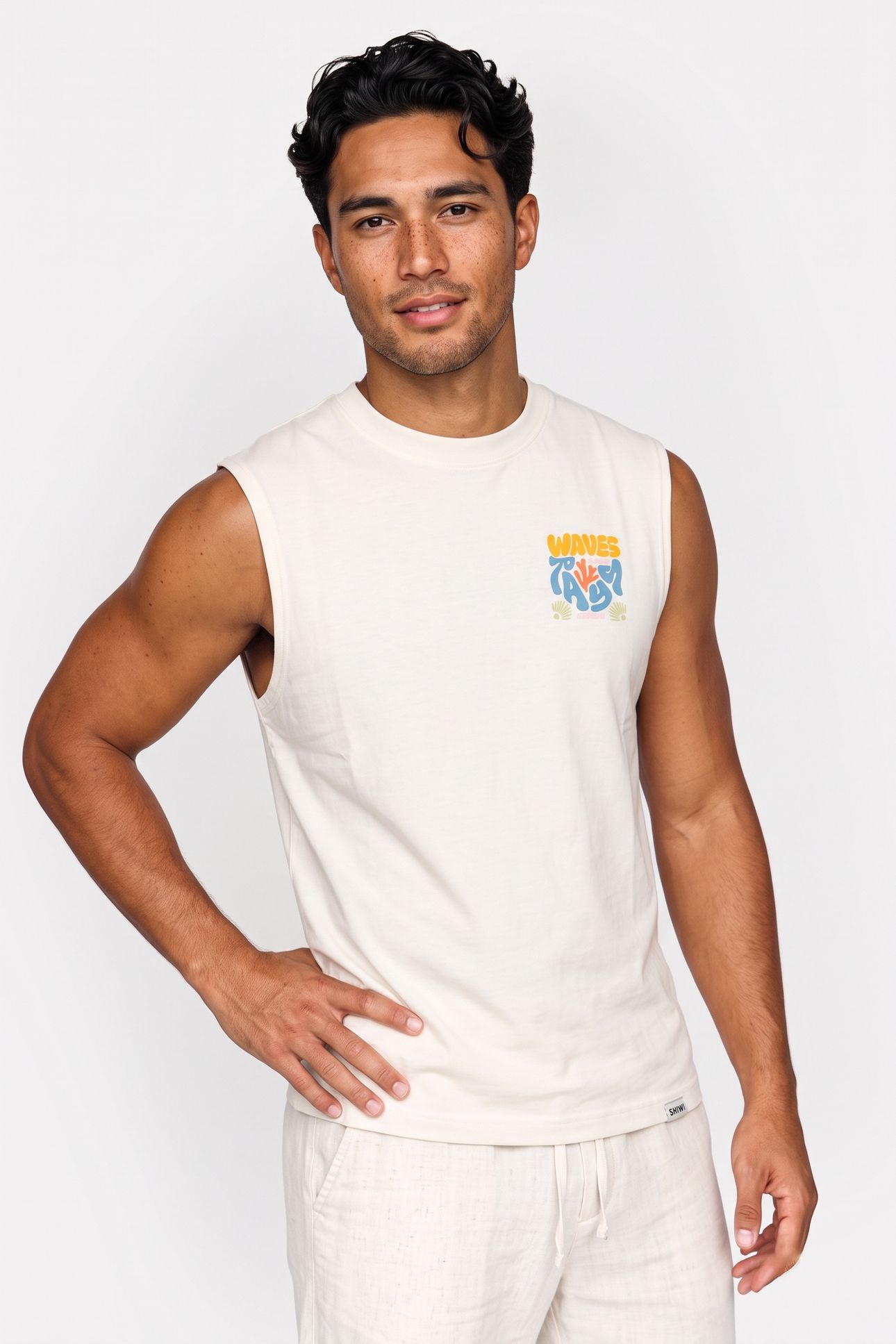 SEAN SLEEVELESS T-SHIRT SUNCATION WHITE 1