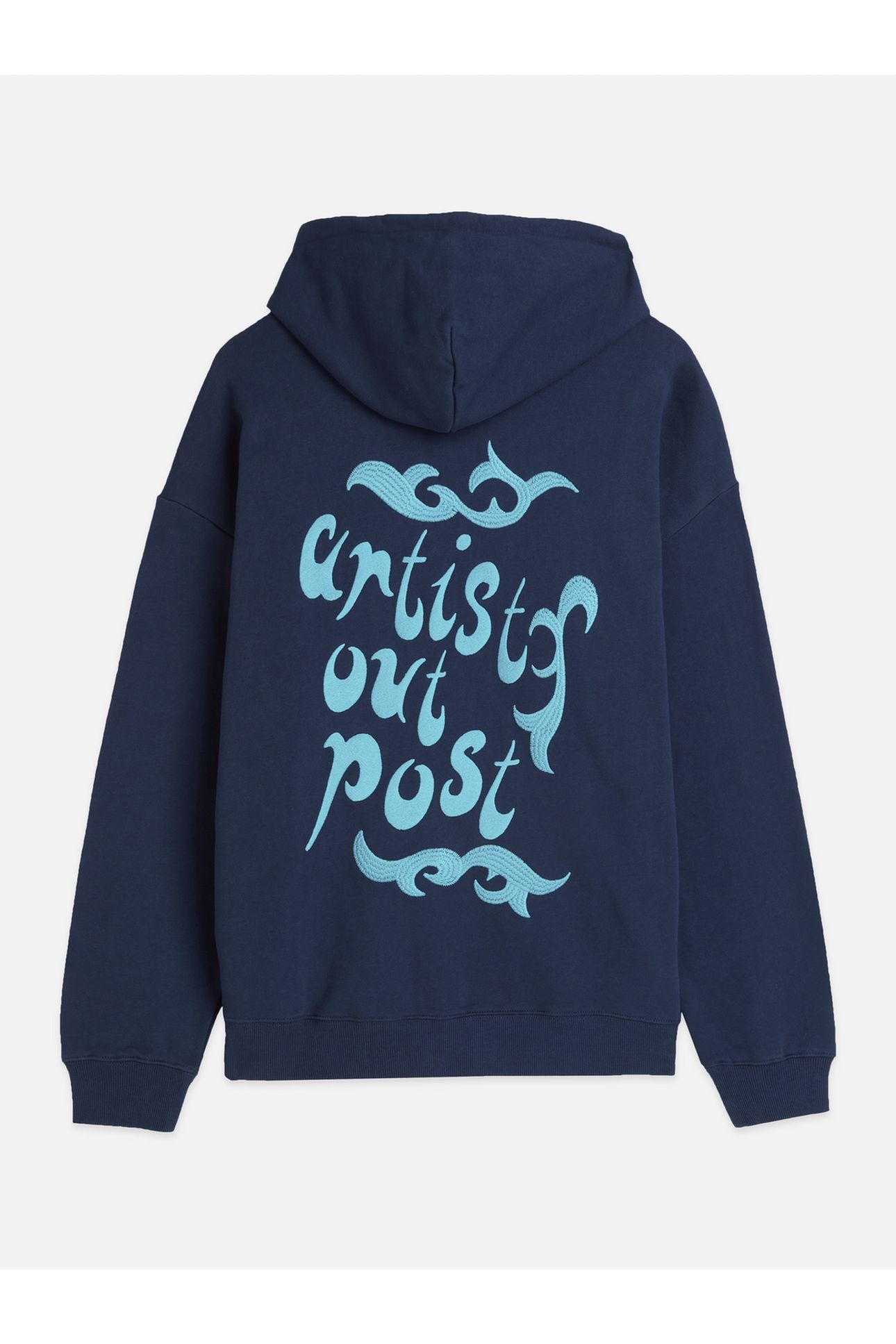 FRONT AND BACK ARTWORK LOOSEFIT HOODIE NAVY 2