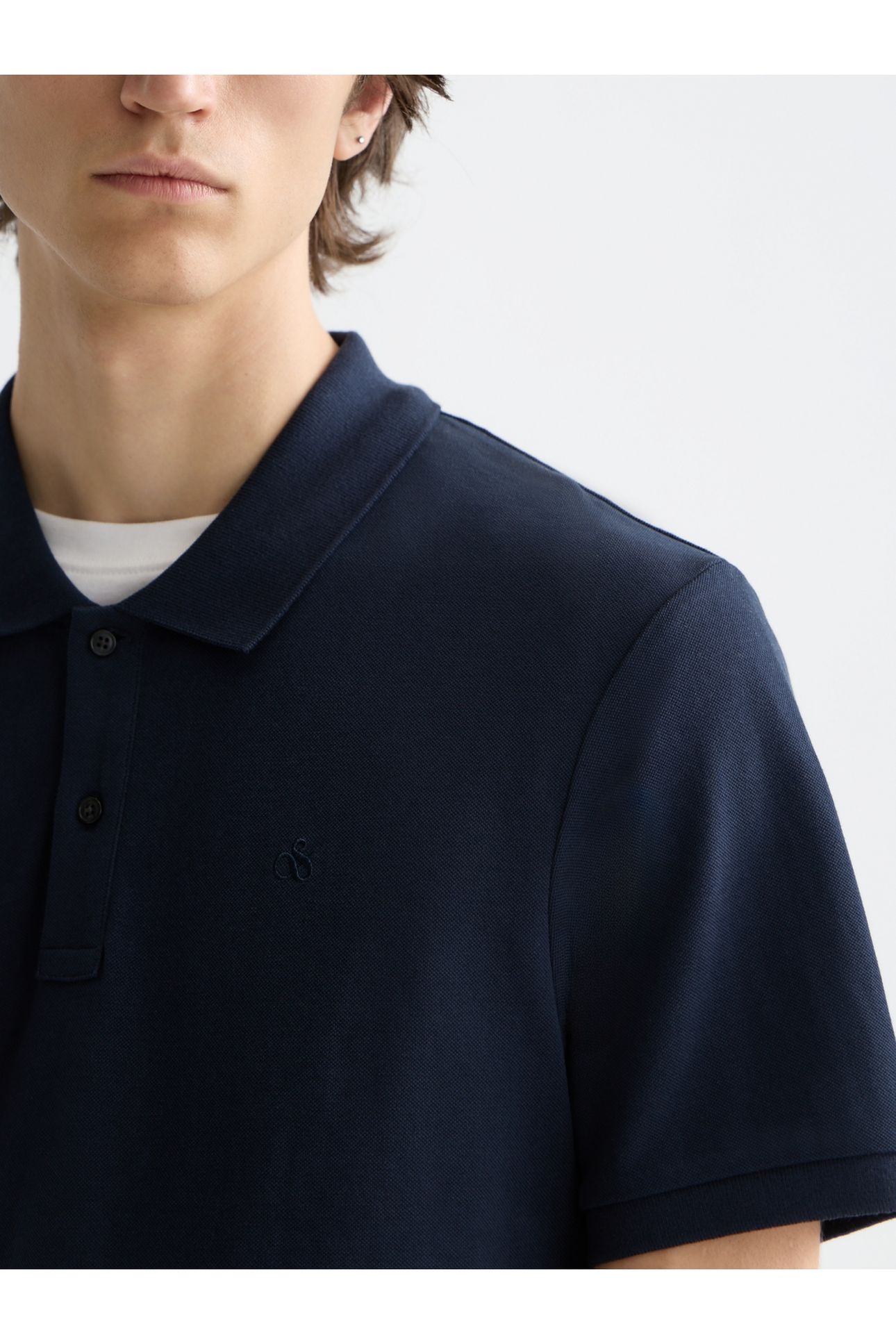 CHEST LOGO REGULAR-FIT PIQUE POLO NAVY 6