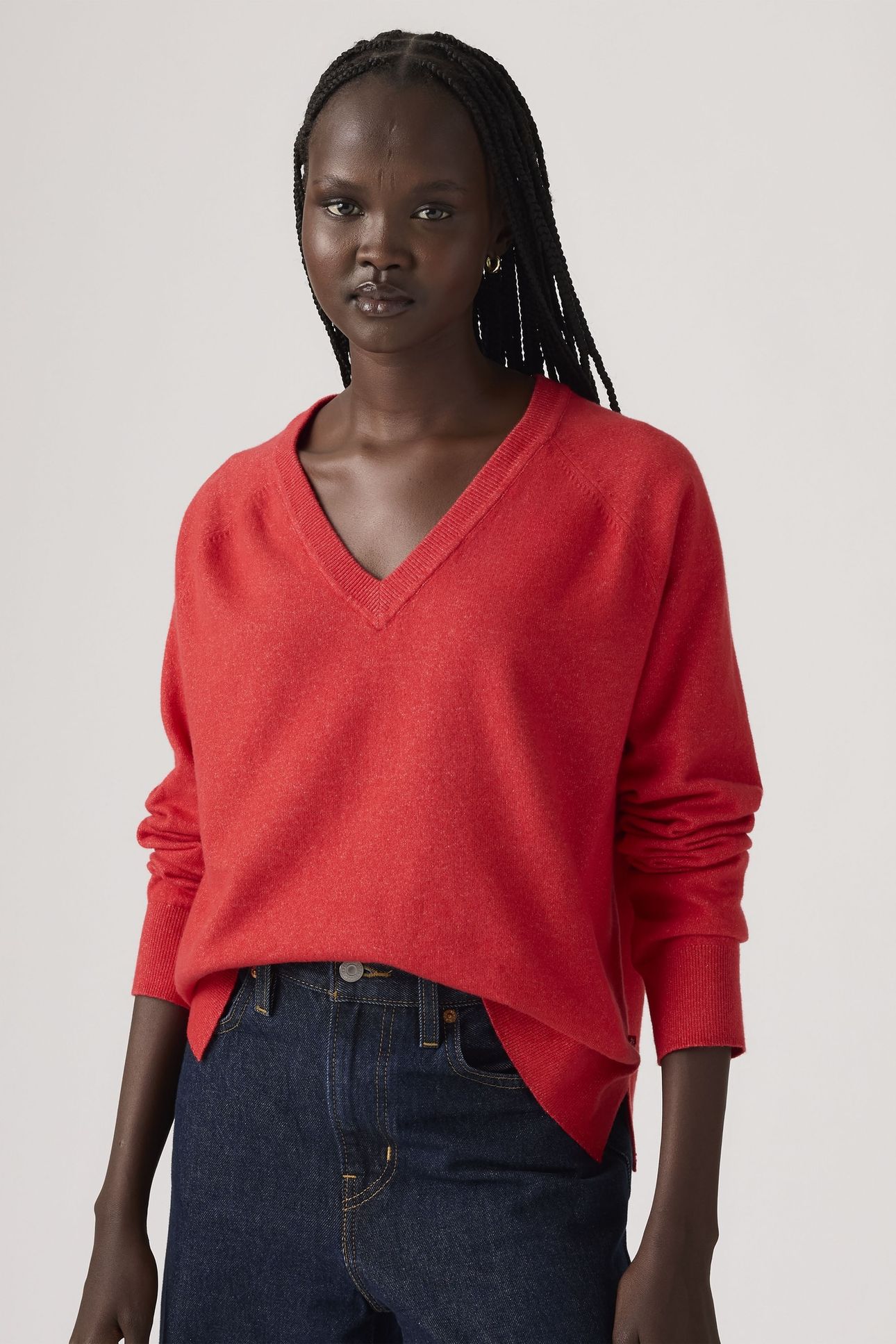 SUPERSOFT V-NECK PULLOVER SWEATER 1
