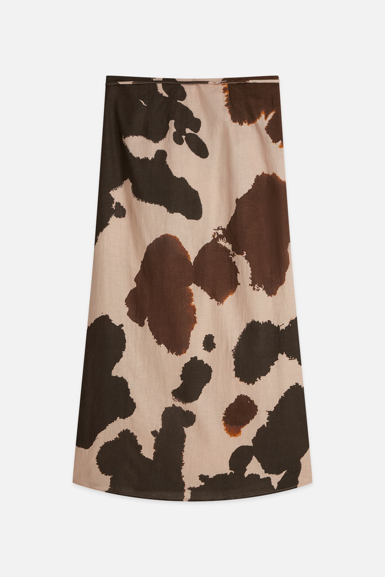 LINEN WRAP SKIRT PAINTERLY ANIMAL EGGNOG 2