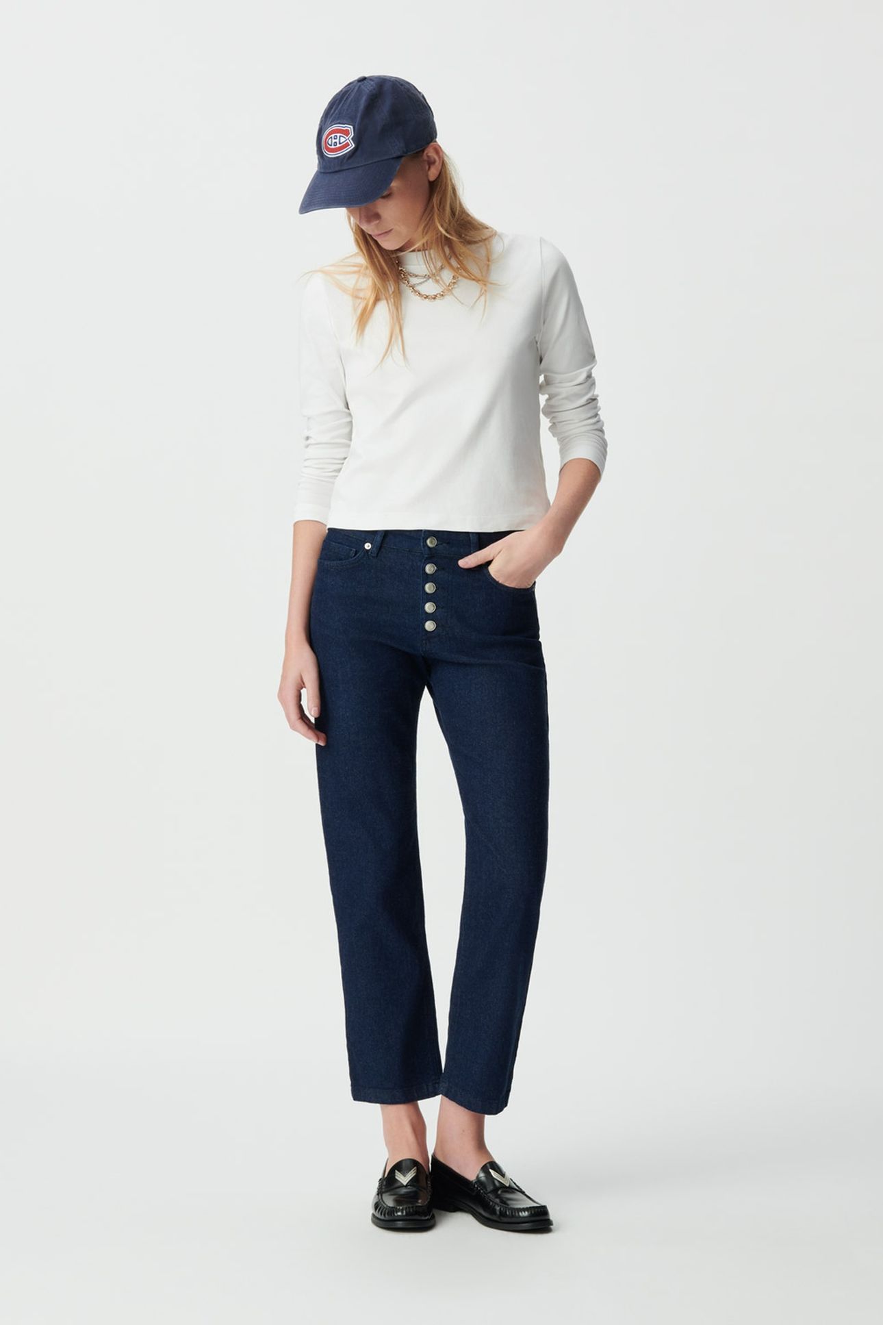 RAW JANIS STRAIGHT JEANS WITH VISIBLE BUTTONS 5