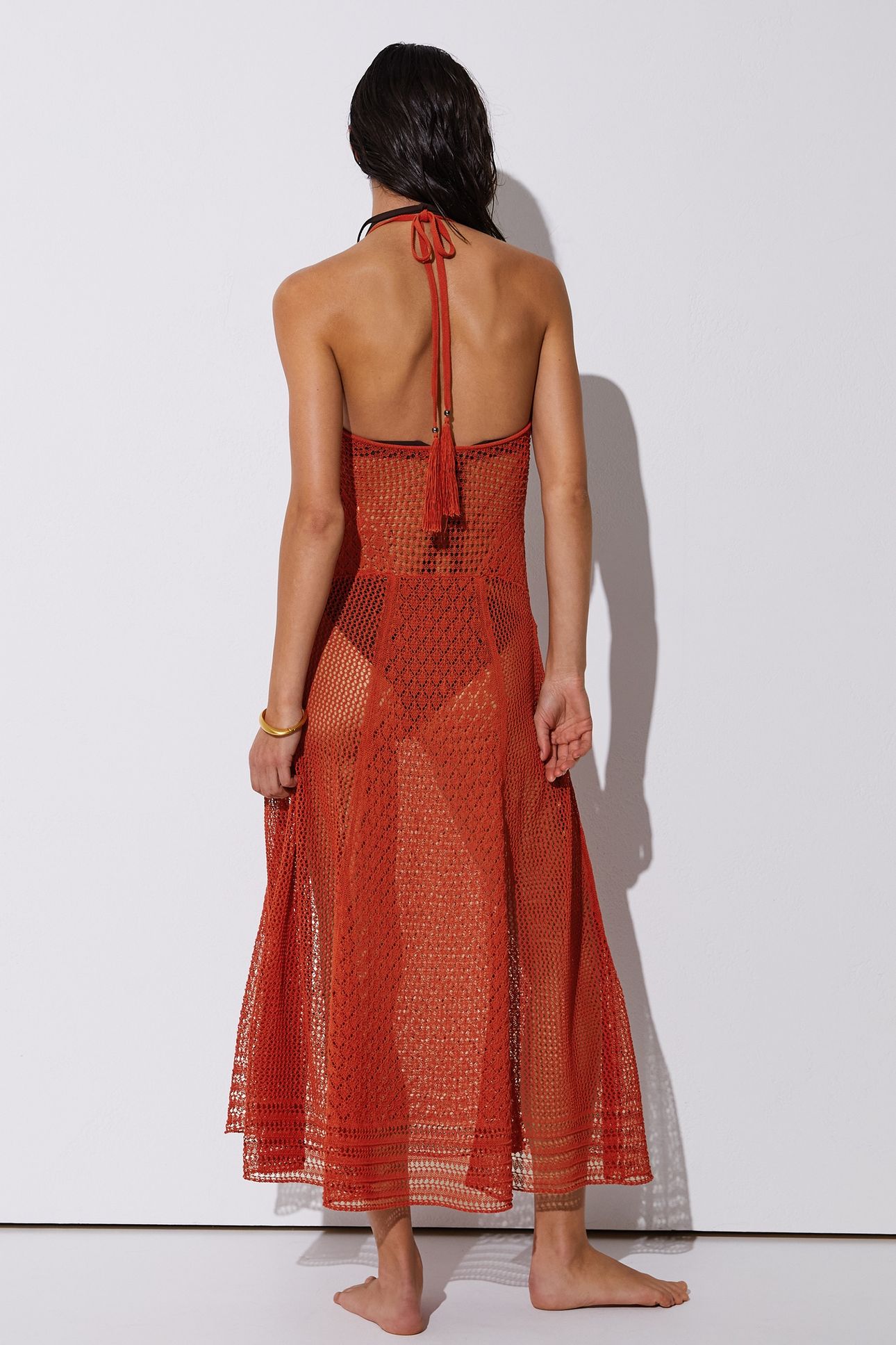 KNITTED DRESS CORAL RED 2