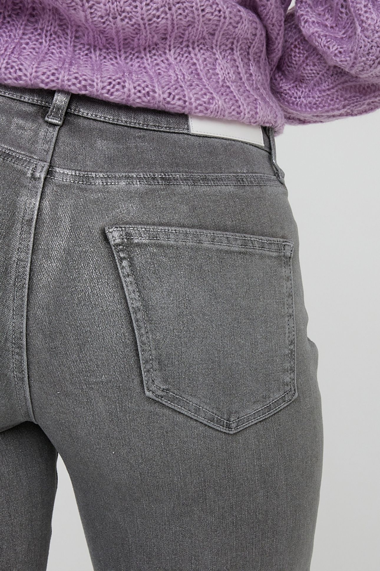 TROUSERS STRAIGHT METALLIC GREY 9