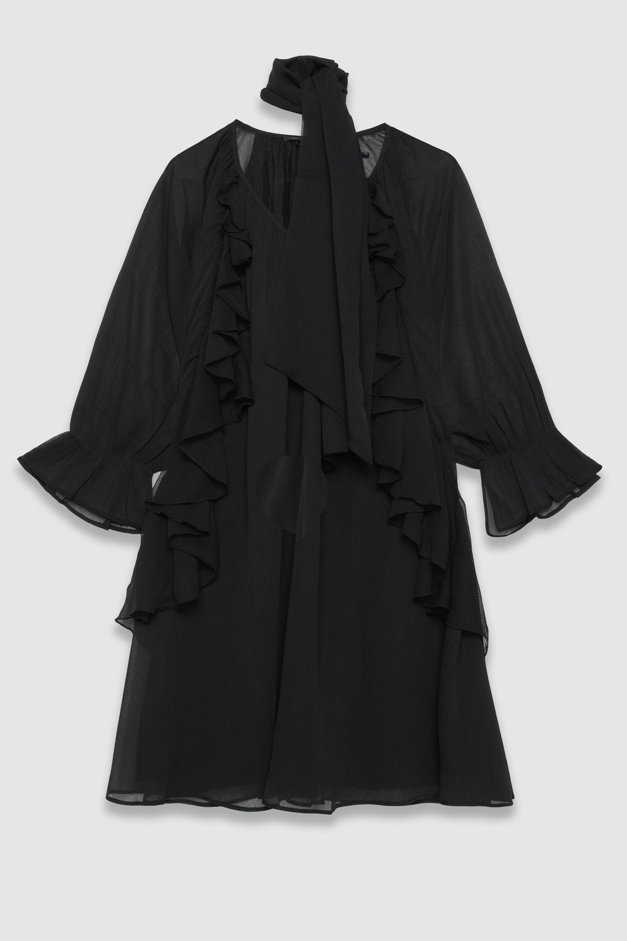 BLACK RUFFLED EVENING DRESS 4