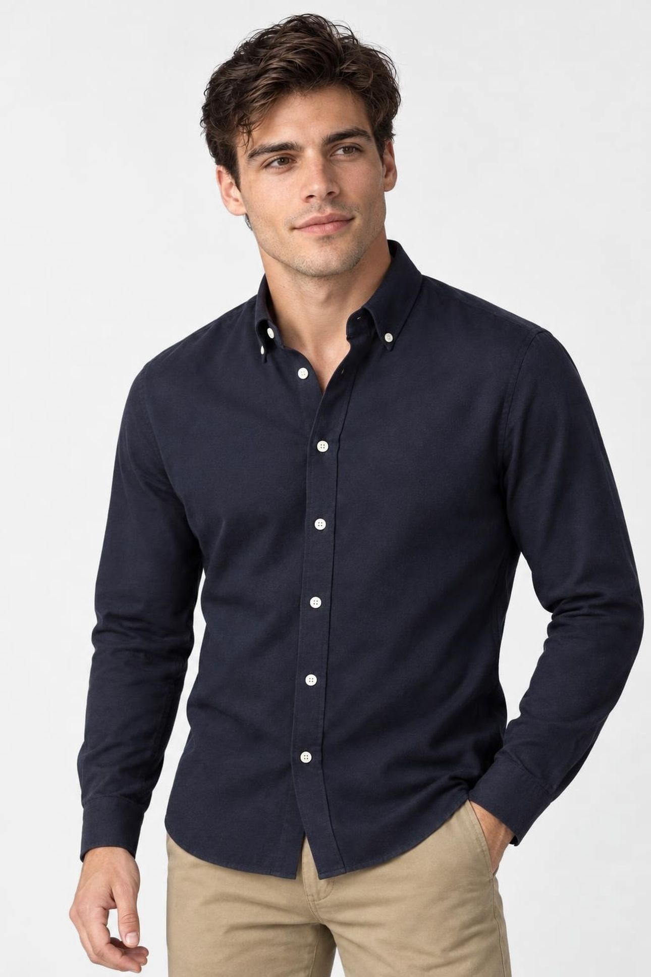 STRETCH PIQUE SHIRT NAVY 1