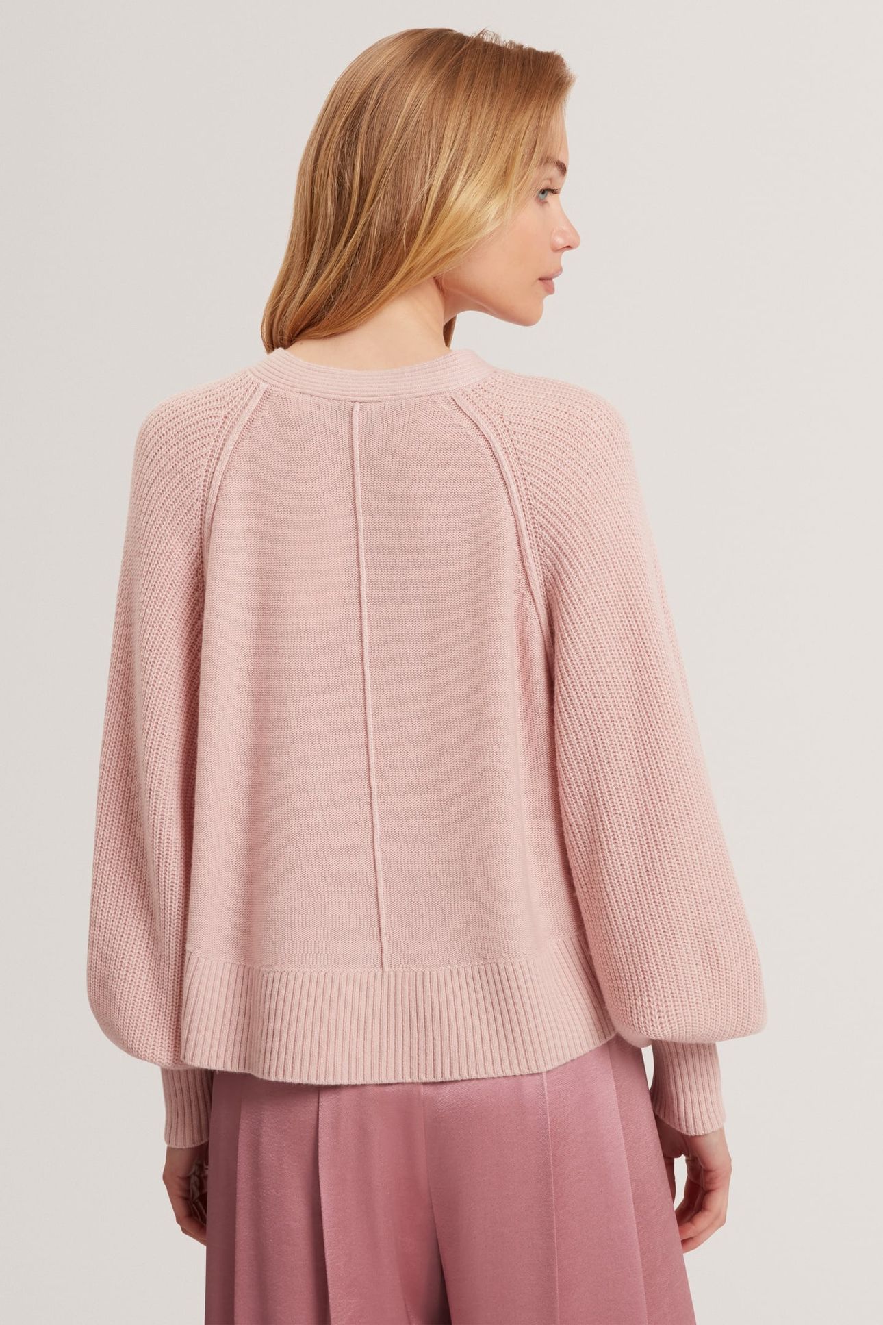 CREW NECK KNITTED JUMPER PINK 2