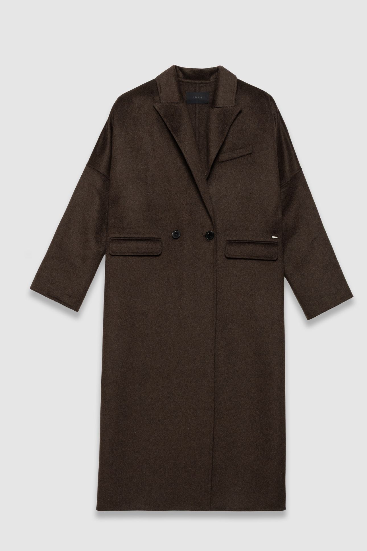 BROWN SUPPLE DOUBLE-BREASTED LONG COAT 4