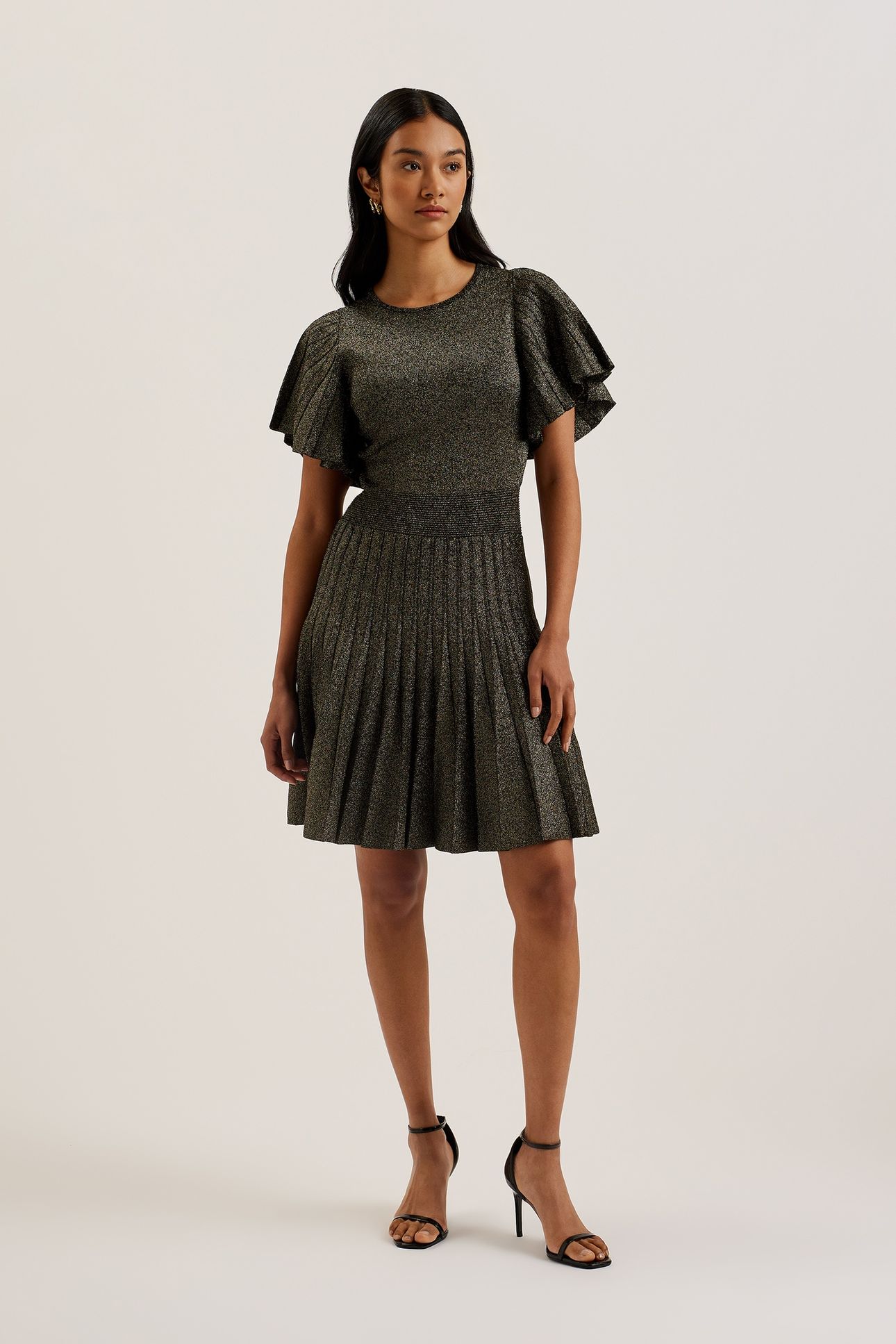 MADISNN METALLIC ANGEL SLEEVE KNIT BLACK 1