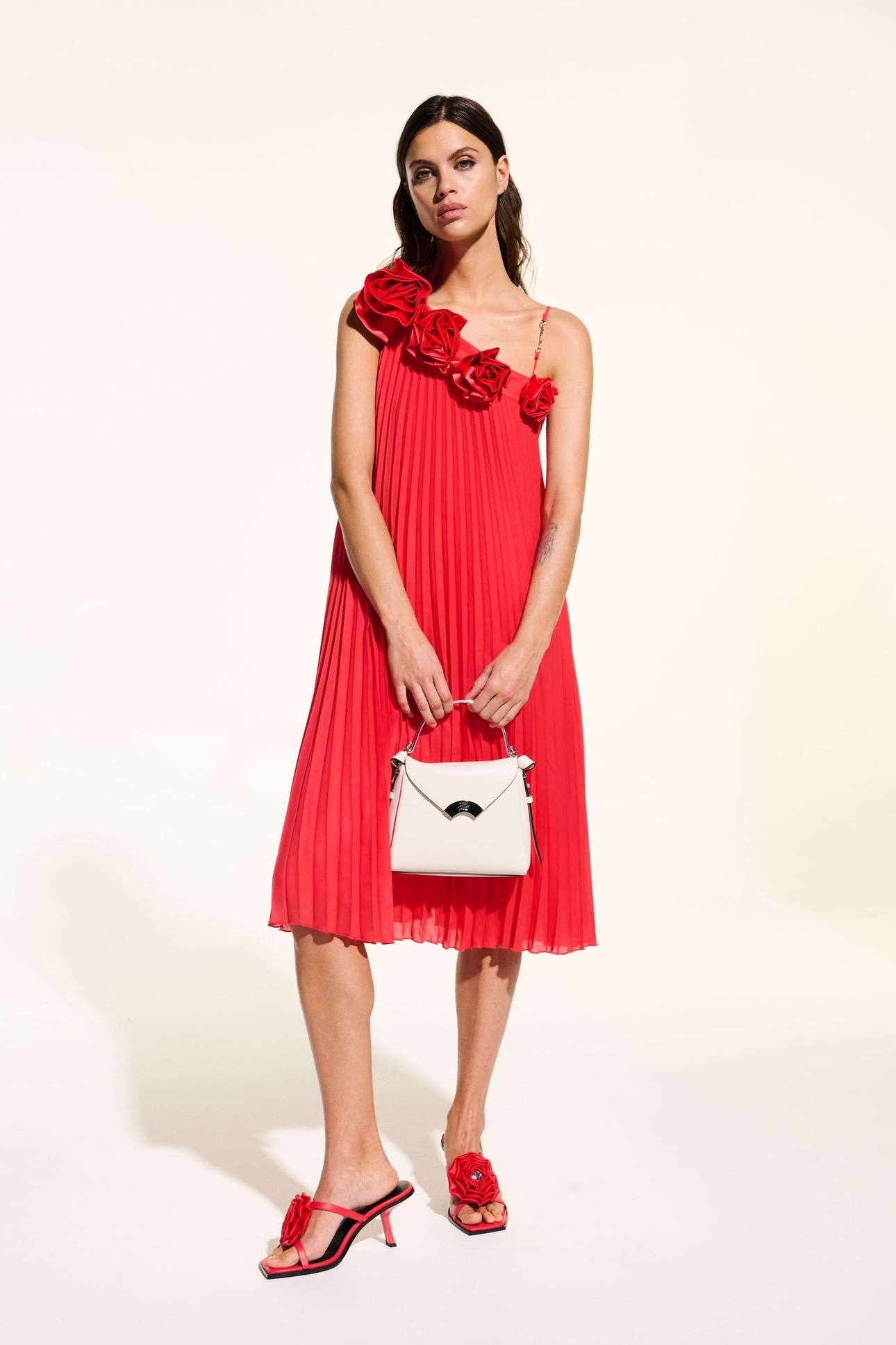 KARL STUDIO PLEATED DRESS HIBISCUS 2