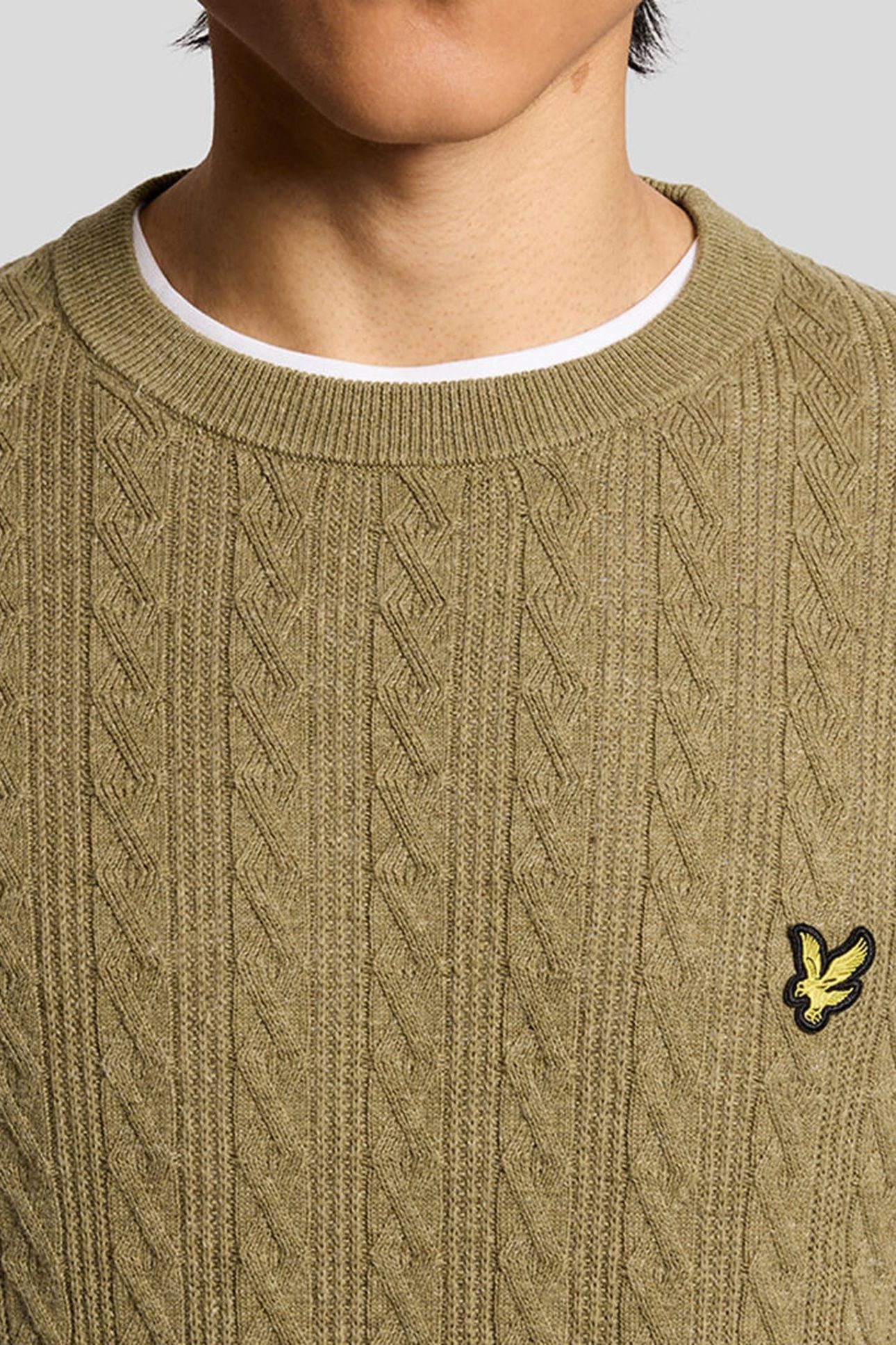 LINEN BLEND LONG SLEEVE JUMPER HERB GREEN MARL 5