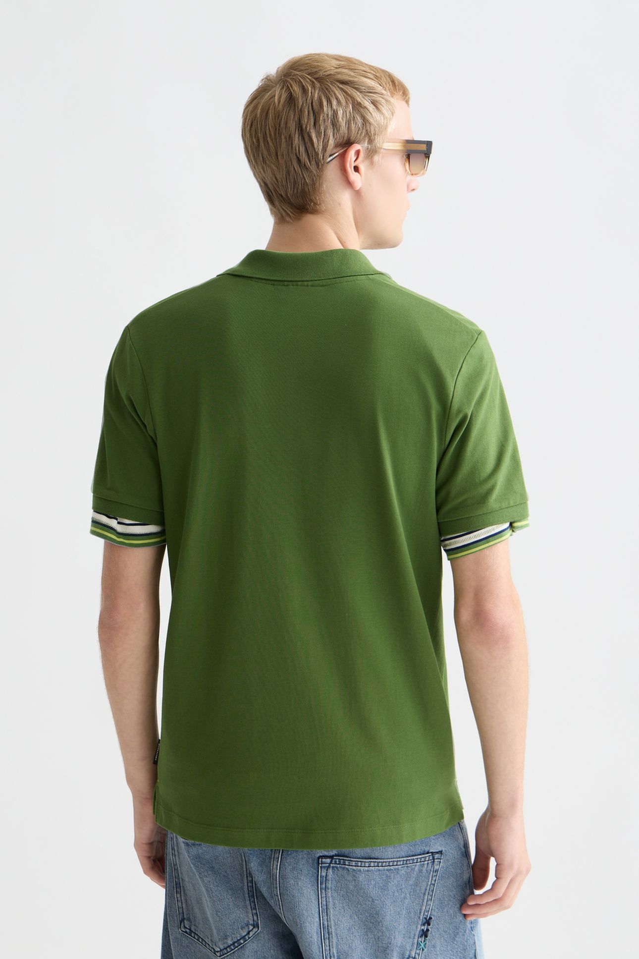 SEASONAL CORE PIQUE CHEST LOGO POLO DARK GREEN 2