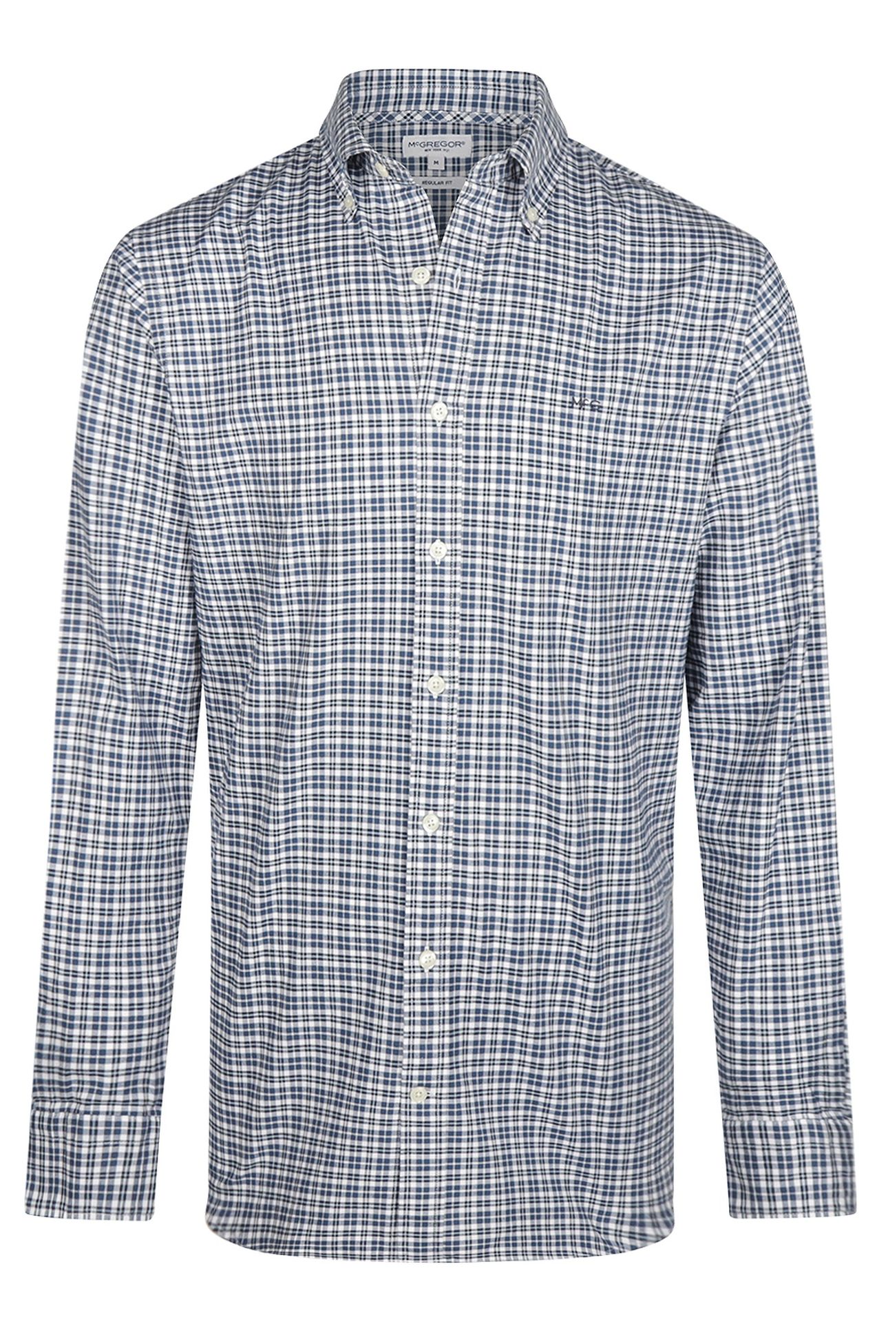 STRETCH OXFORD CHECK SHIRT NAVY 2