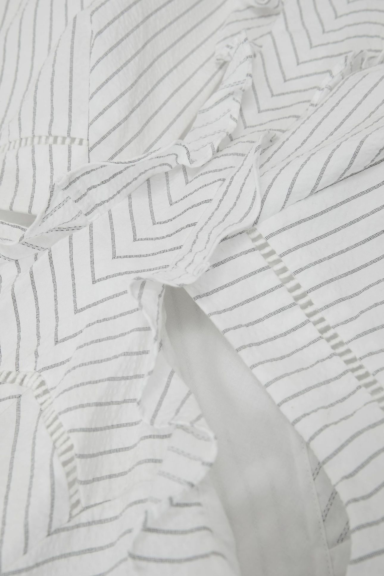 RUFFLE DETAIL STRIPED MIDI DRESS IVORY/BLUE 5