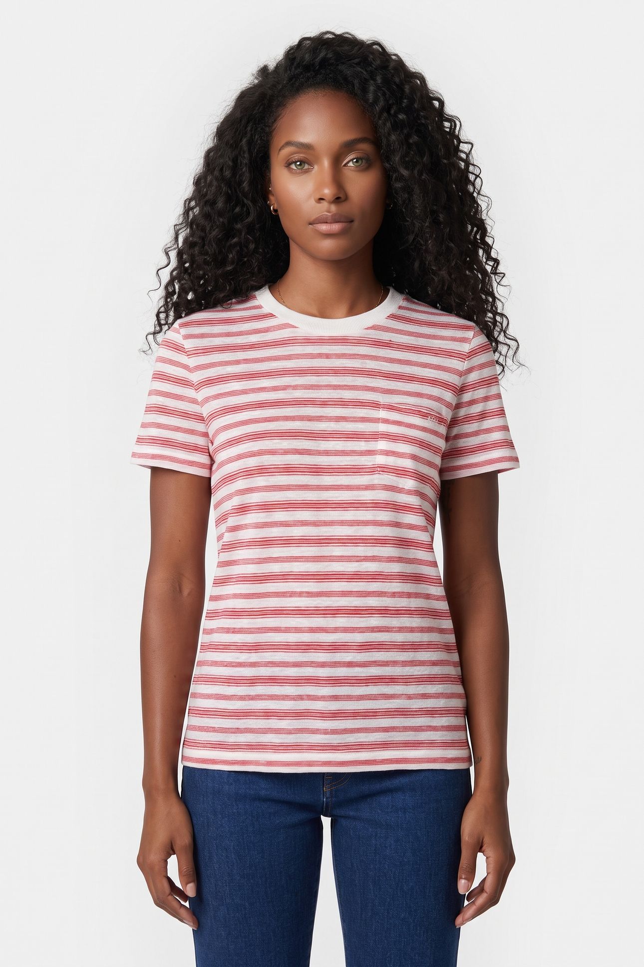 TOP SHORT SLEEVE STRIPED RED 3