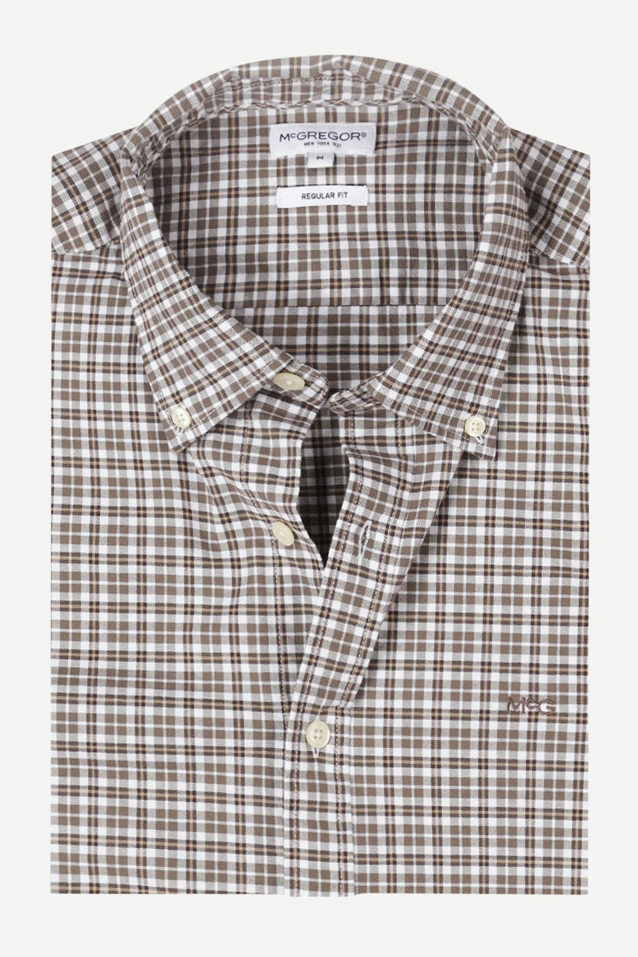 STRETCH OXFORD CHECK SHIRT CHOCOLATE BROWN 6