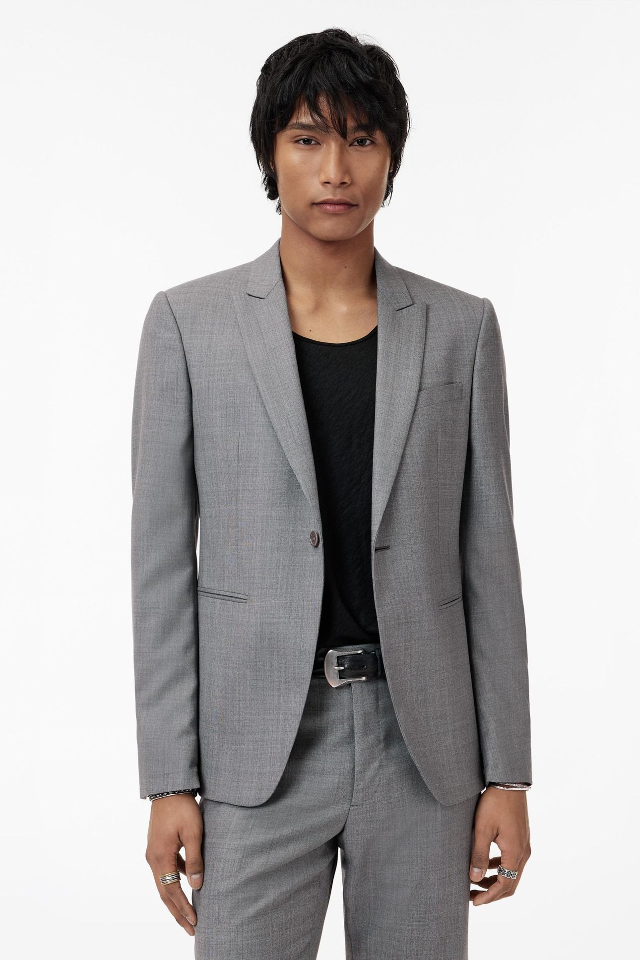 NINO JACKET - AUSTIN FIT - ONE BUTTON STONE GREY 1